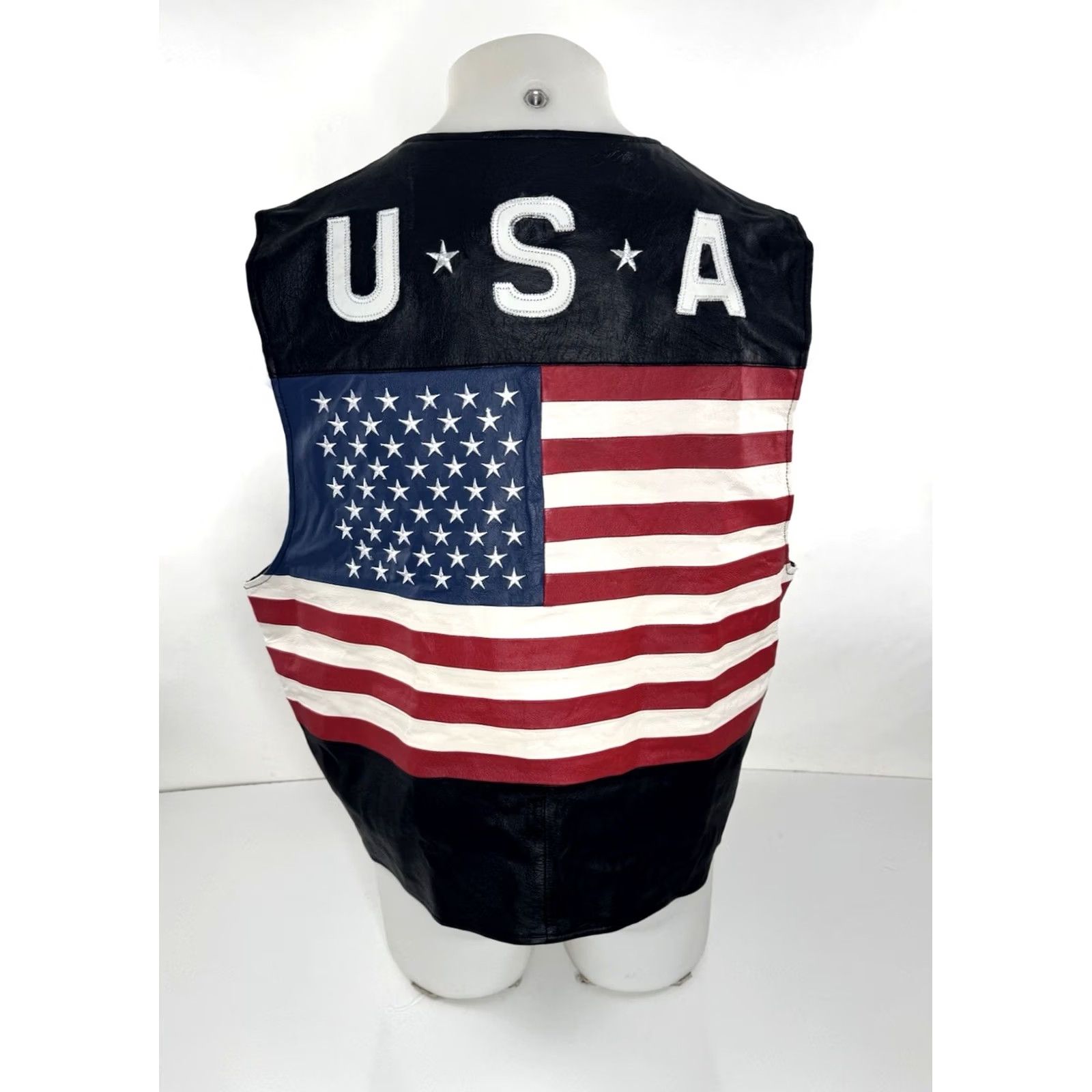 Vintage Nike Shirt USA Embroidered Leather Mens 3XL Vest Biker Independence Day Leather USA Size US XXL / EU 58 / 5 - 2 Thumbnail