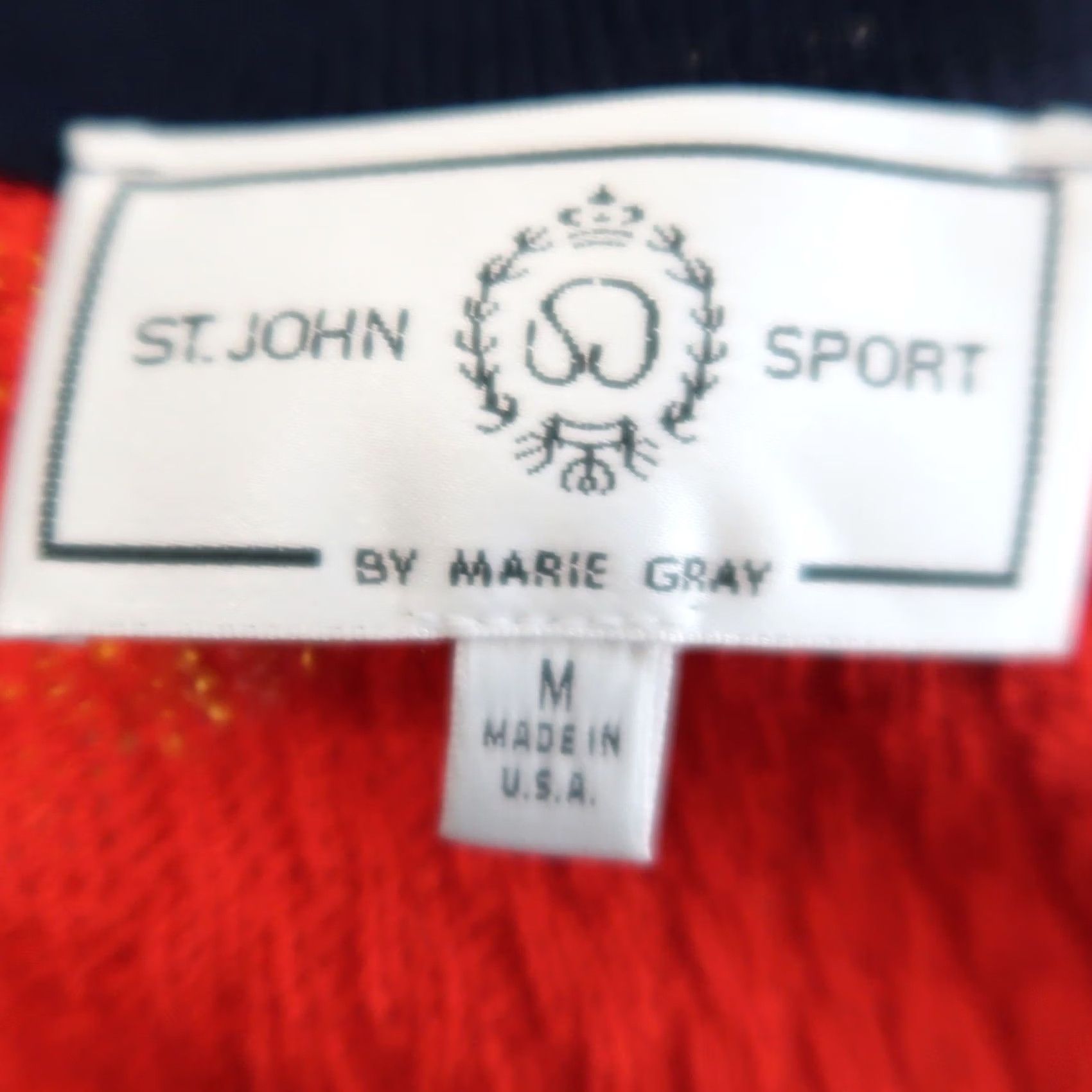 St. John VINTAGE St. John Sport Sweater Shirt Ladies M Knit V-Neck Red White Navy Stripe Nautical 90s USA Patriotic Long Sleeve Pullover Costume/ Casual Size M / US 6-8 / IT 42-44 - 6 Thumbnail