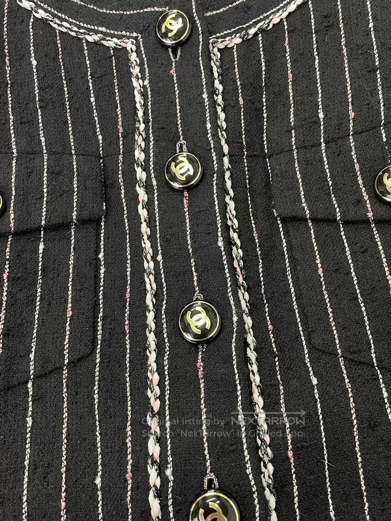 Chanel Chanel Black vertical striped jacket Size XS / US 0-2 / IT 36-38 - 2 Thumbnail