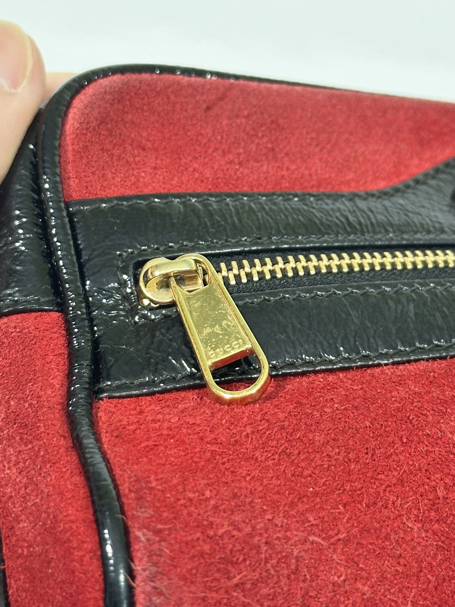 Gucci Gucci Crossbody Bag Ophidia Marmont GG Red Suede Web Size ONE SIZE - 6 Thumbnail