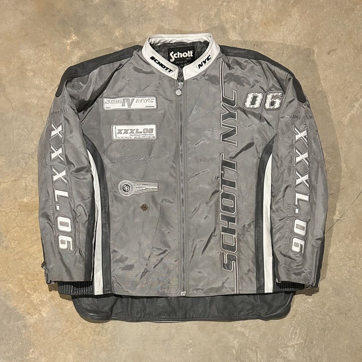 Schott × Vintage Crazy Vintage Y2K Schott NYC Oversized Racer Leather Jacket Size US XXL / EU 58 / 5 - 1 Thumbnail