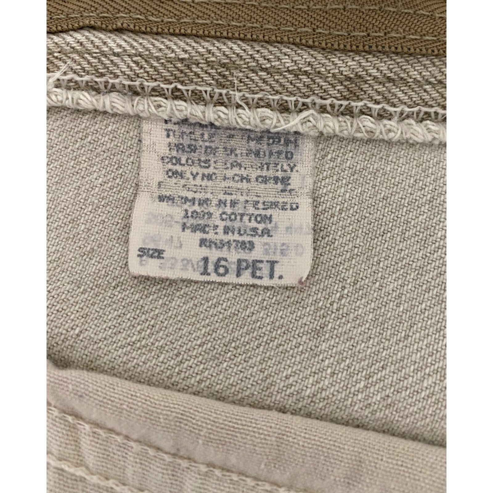 Lee VINTAGE Lee Jeans Womens Size 16 Petite Beige Tapered 28in Inseam Denim 5-Pocket USA Size 38" / US 16 / IT 52 - 7 Thumbnail
