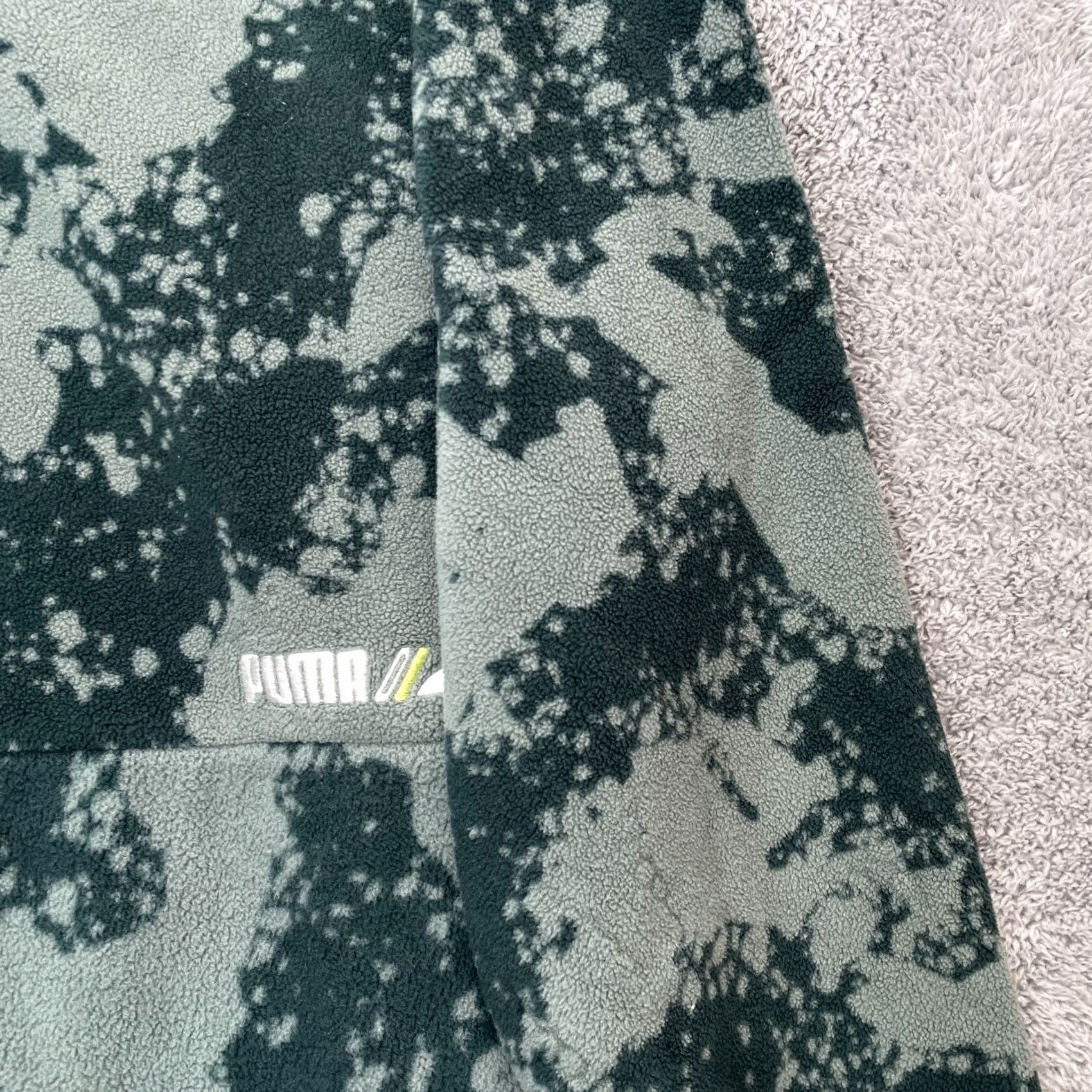 Puma PUMA Hoodie Mens M Green Camo Fleece Zip Pullover Athleisure Performance Street Casual Logo Zipper Size US M / EU 48-50 / 2 - 5 Thumbnail