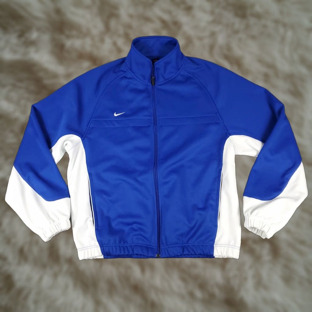 Nike Nike Jacket Mens Large Blue Full Zip Track Sleeve Long Solid Sports Baseball Football Golf Running & Jogging Walking Modern Classic American Size US L / EU 52-54 / 3 - 1 Thumbnail