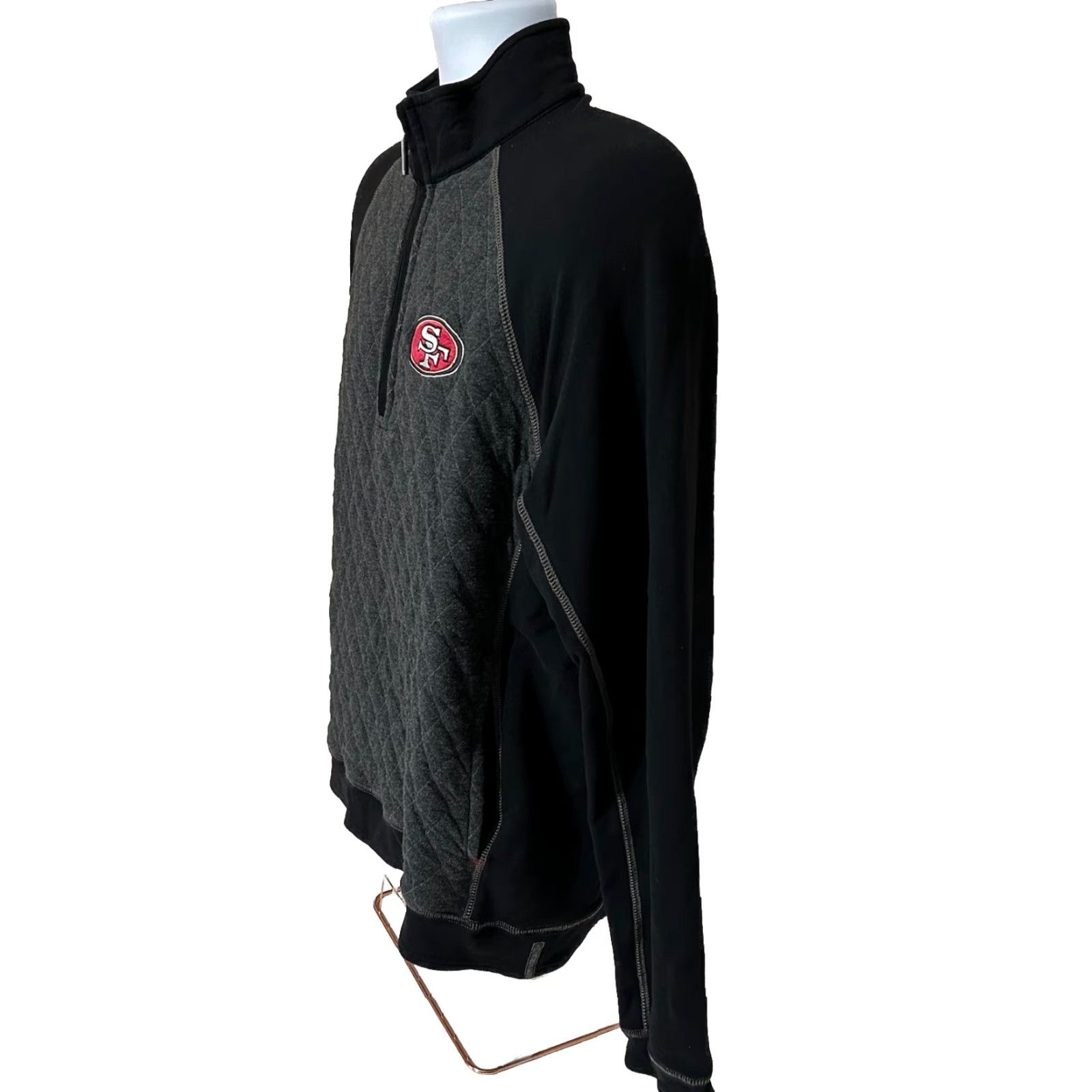 Tommy Bahama VINTAGE San Francisco 49ers Tommy Bahama 3/4 Zip Pullover Men Medium Gray Black 2016 Size US M / EU 48-50 / 2 - 6 Thumbnail