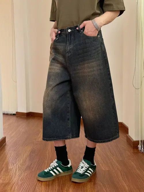 Japanese Brand × Jean Blue washed vintage distressed denim shorts y2k Size US 32 / EU 48 - 2 Thumbnail