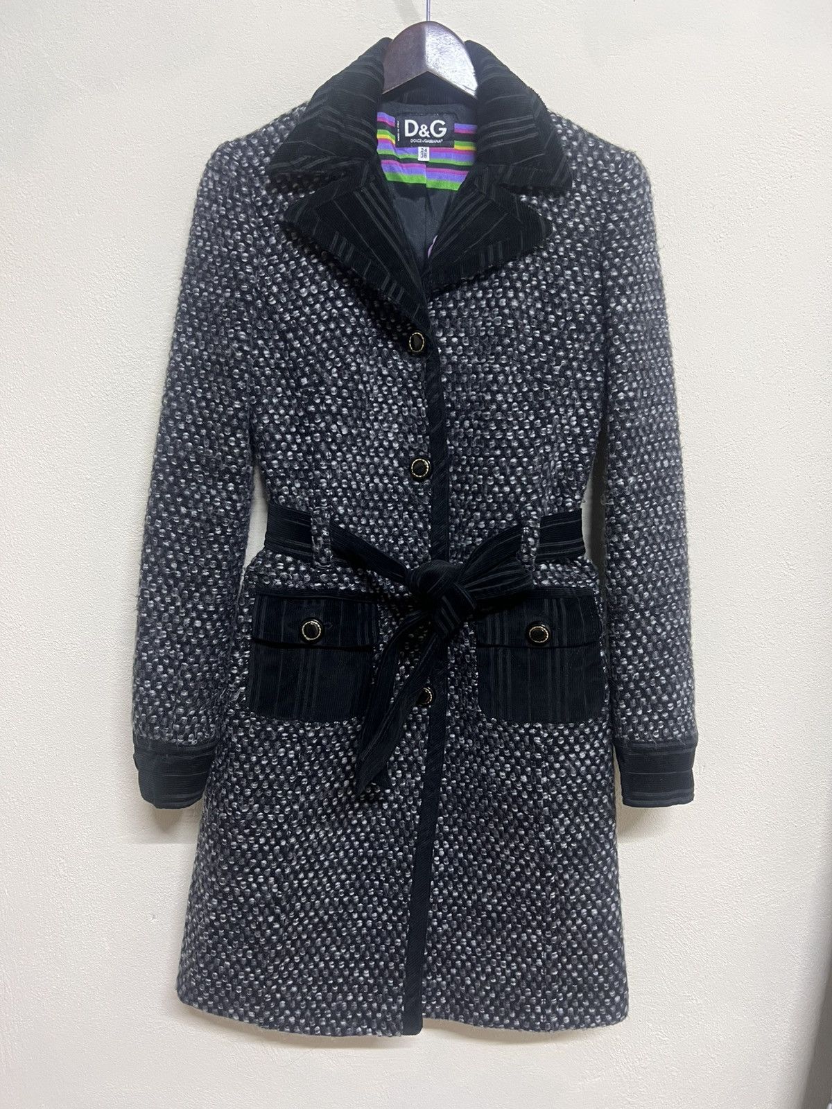 Dolce & Gabbana Dolce & Gabbana Women’s Wool Knit Tie-belted Coats Size XS / US 0-2 / IT 36-38 - 1 Thumbnail
