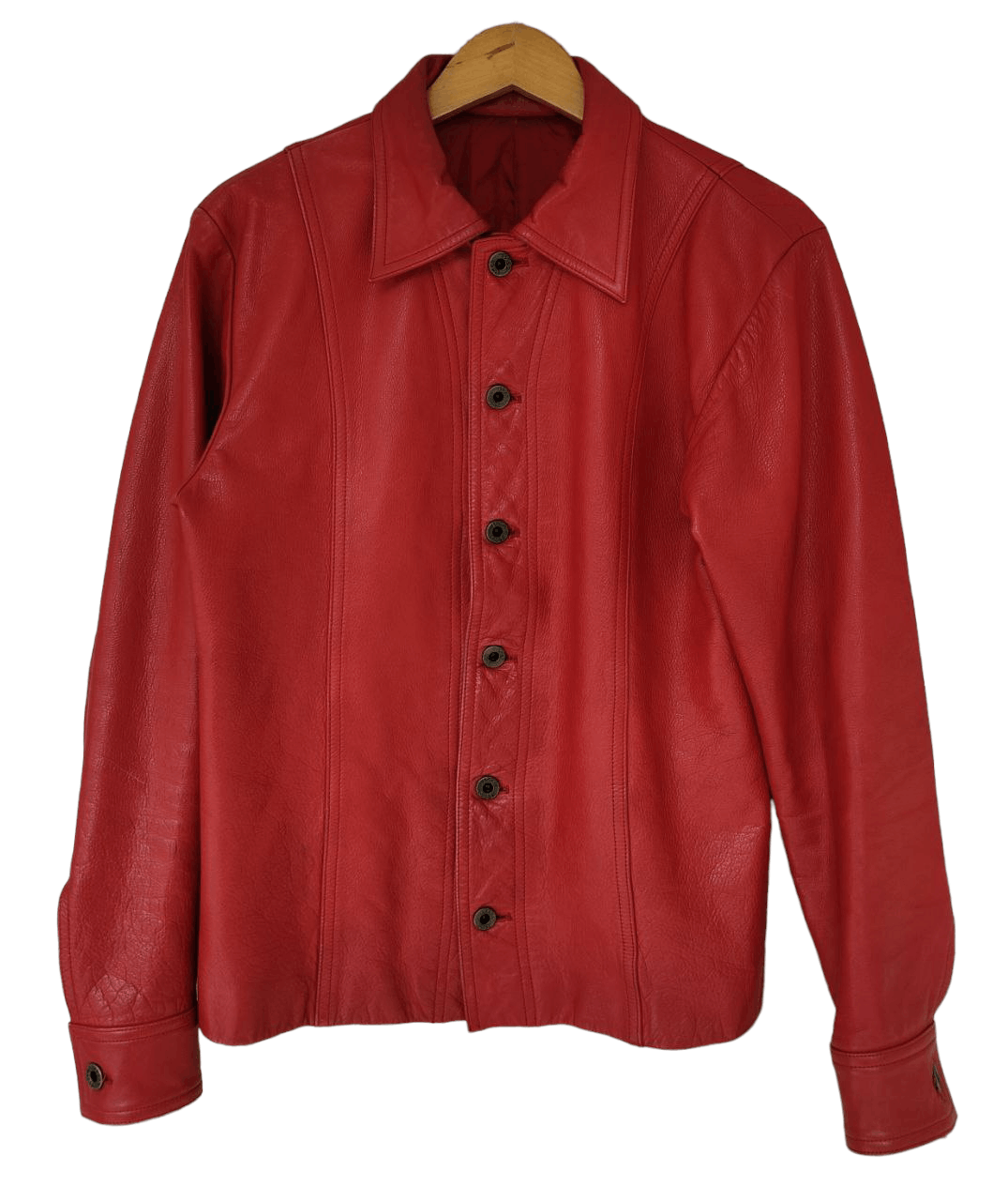 5351 POUR LES HOMMES Rare 5351 Pour Les Hommes Red Leather Jacket Size US S / EU 44-46 / 1 - 3 Thumbnail