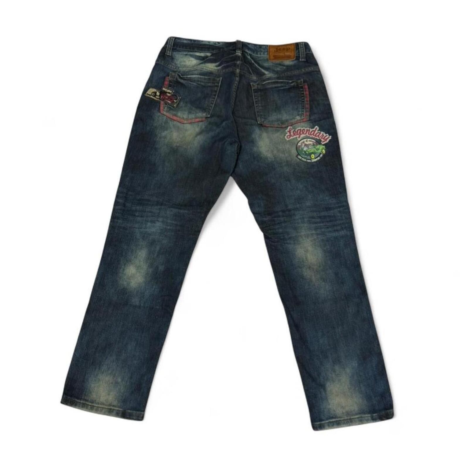 True Religion Jeep Legendary dark wash vintage jeans with patches Size 30" / US 8 / IT 44 - 2 Thumbnail