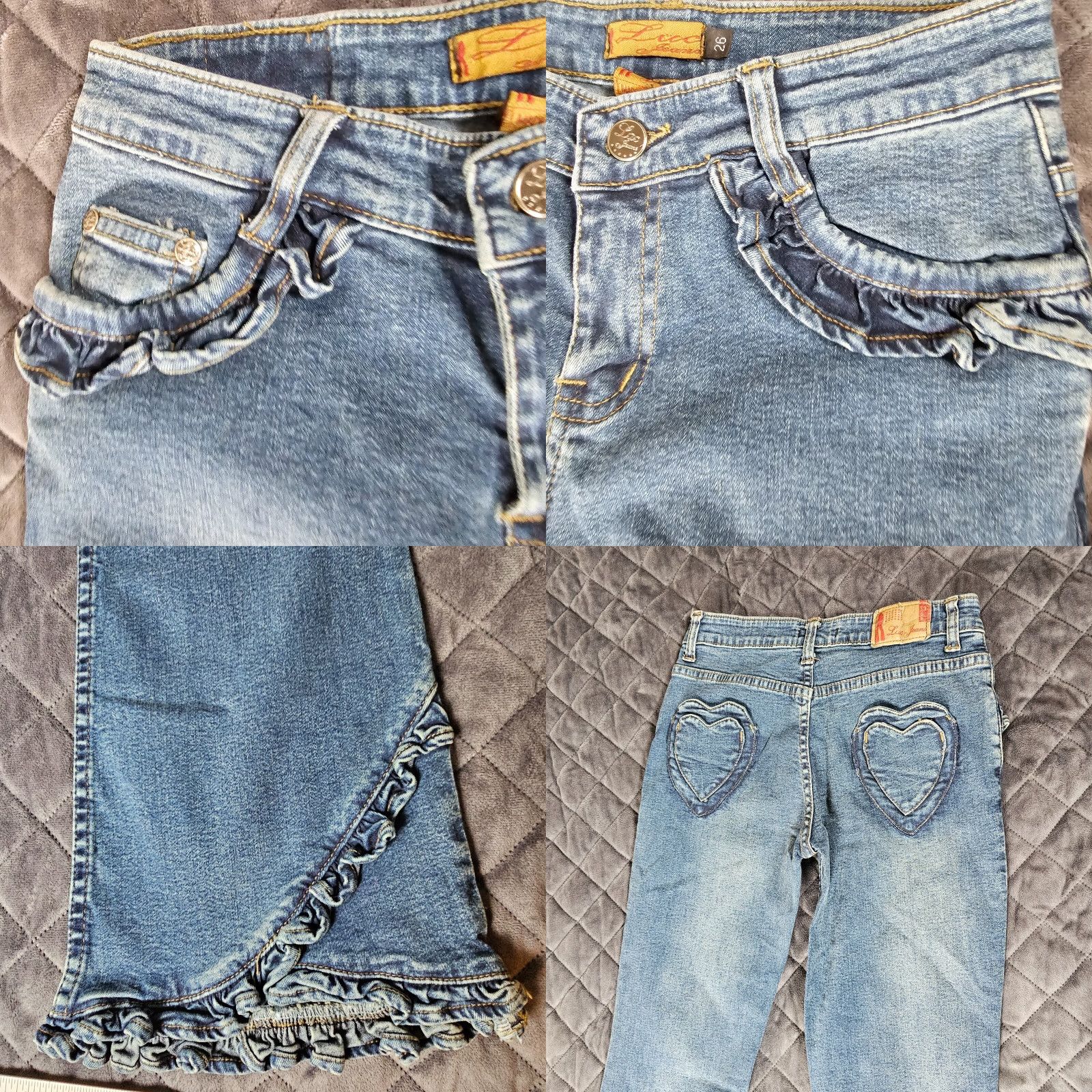 Denime VINTAGE Luc Jeans Womens Flared Denim Jeans Walnut 26 Waist Blue 90s Women's Size 26" / US 2 / IT 38 - 8 Thumbnail