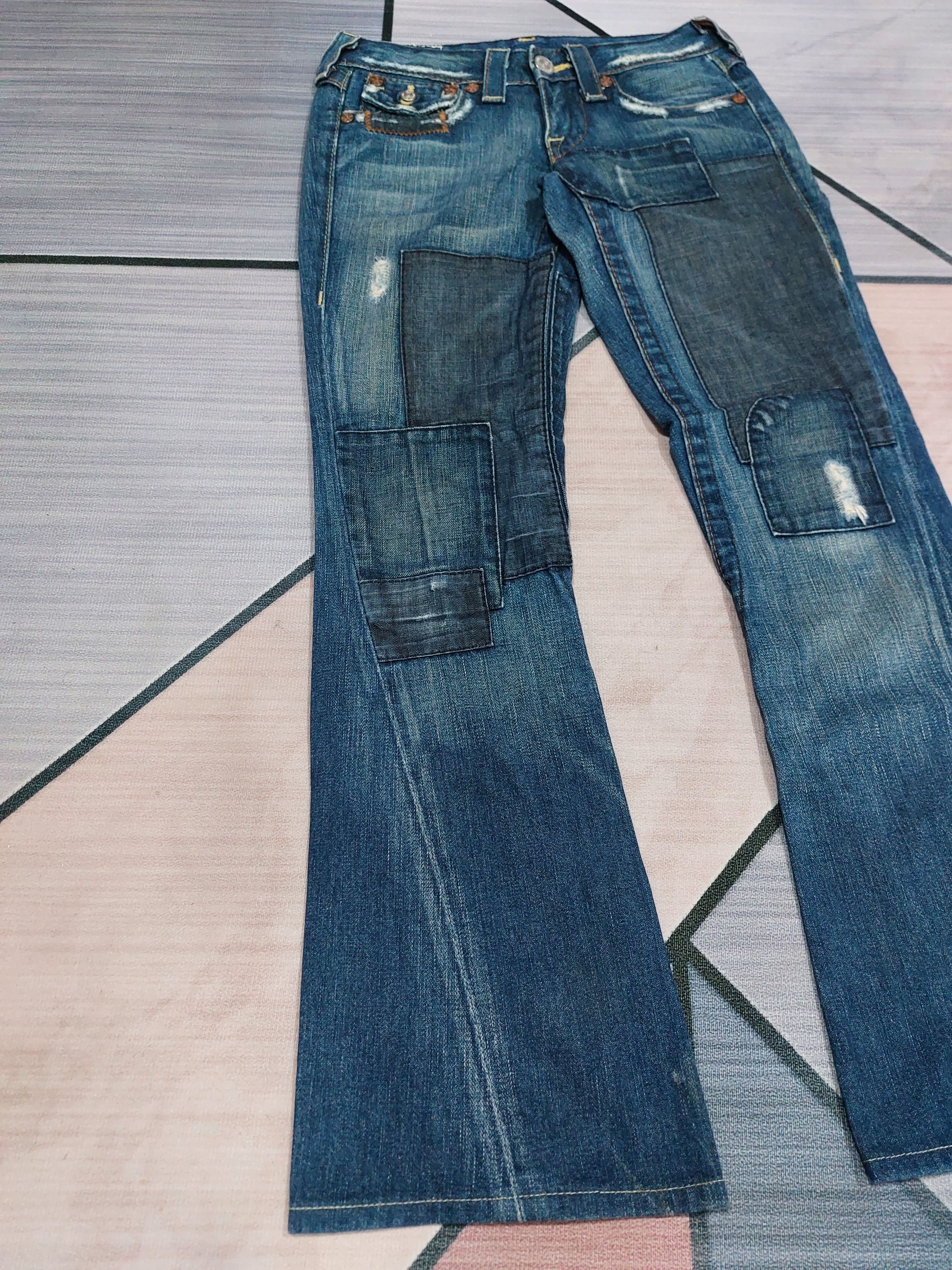 True Religion × Vintage TRUE RELIGION JOEY PATCHWORK JEANS Size 27" / US 4 / IT 40 - 4 Thumbnail