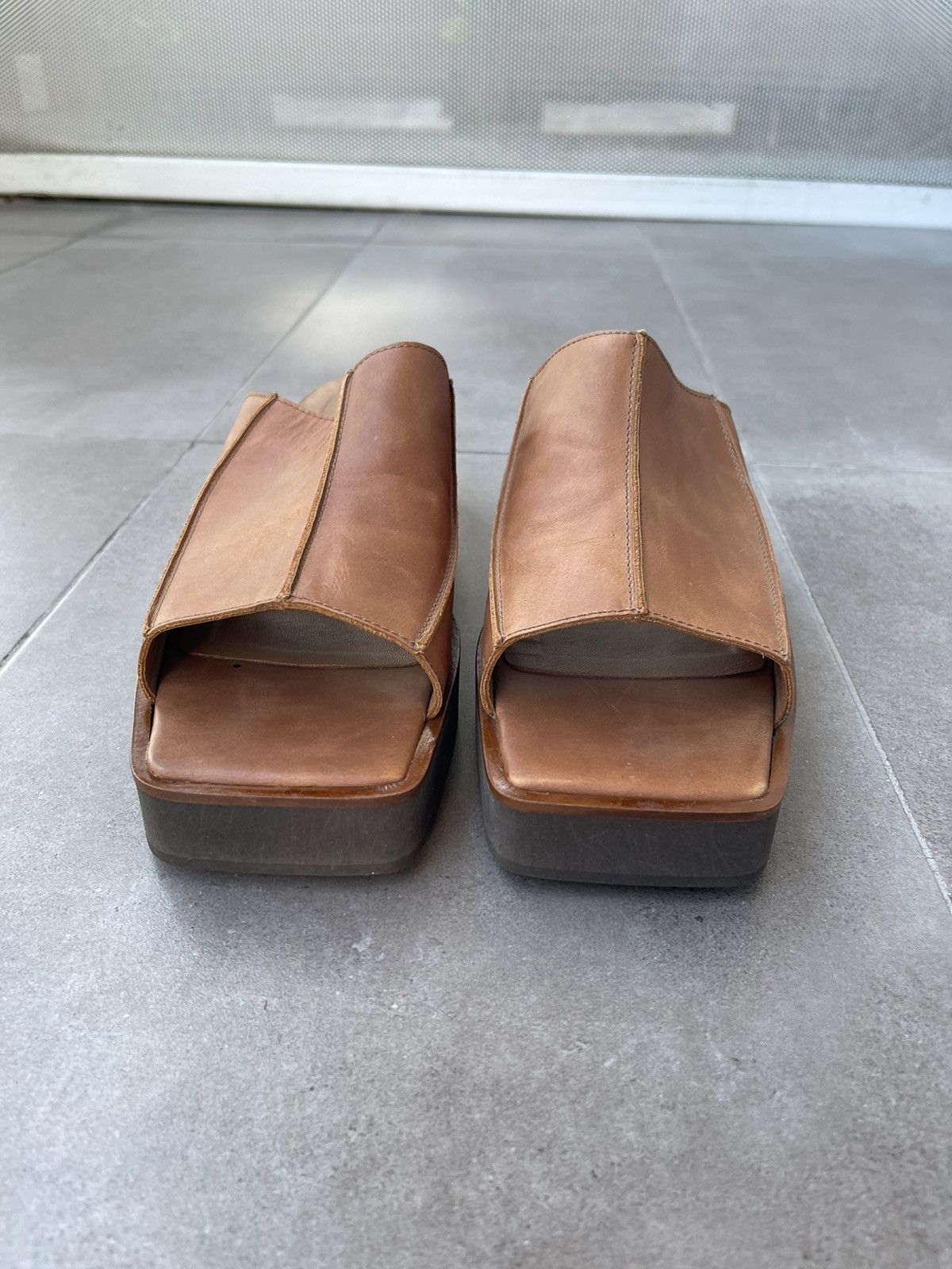 Eckhaus Latta !DS! SS23 Eckhaus Latta Tan Leather Men Slide M Size US 9 / EU 42 - 5 Thumbnail