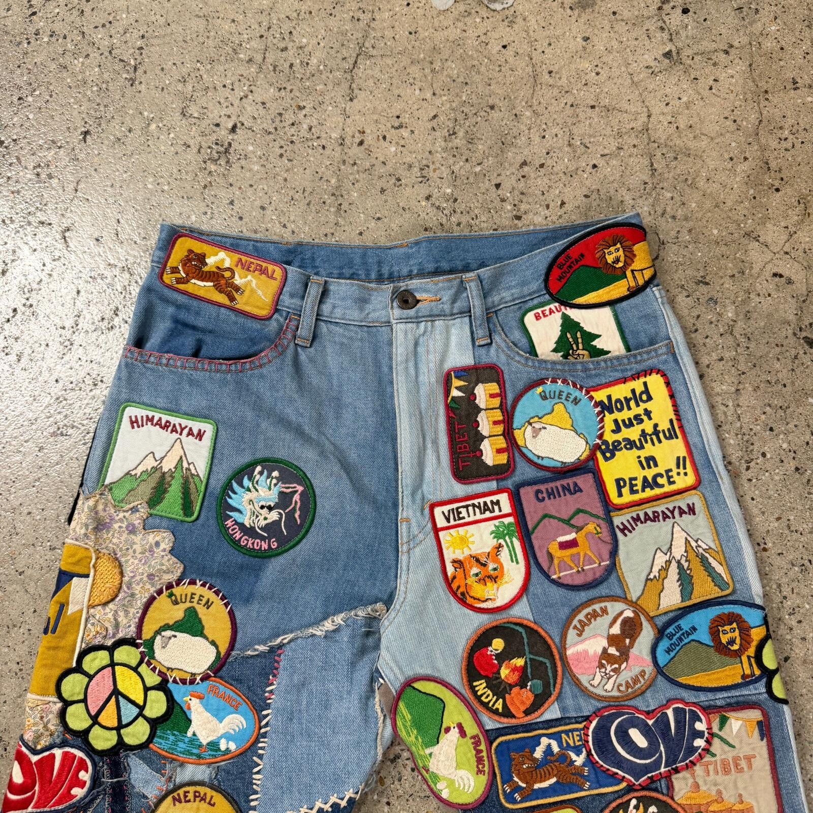 Kapital Kapital 12.5oz Denim Patch 5P Rat Flare Pants Size US 32 / EU 48 - 2 Thumbnail