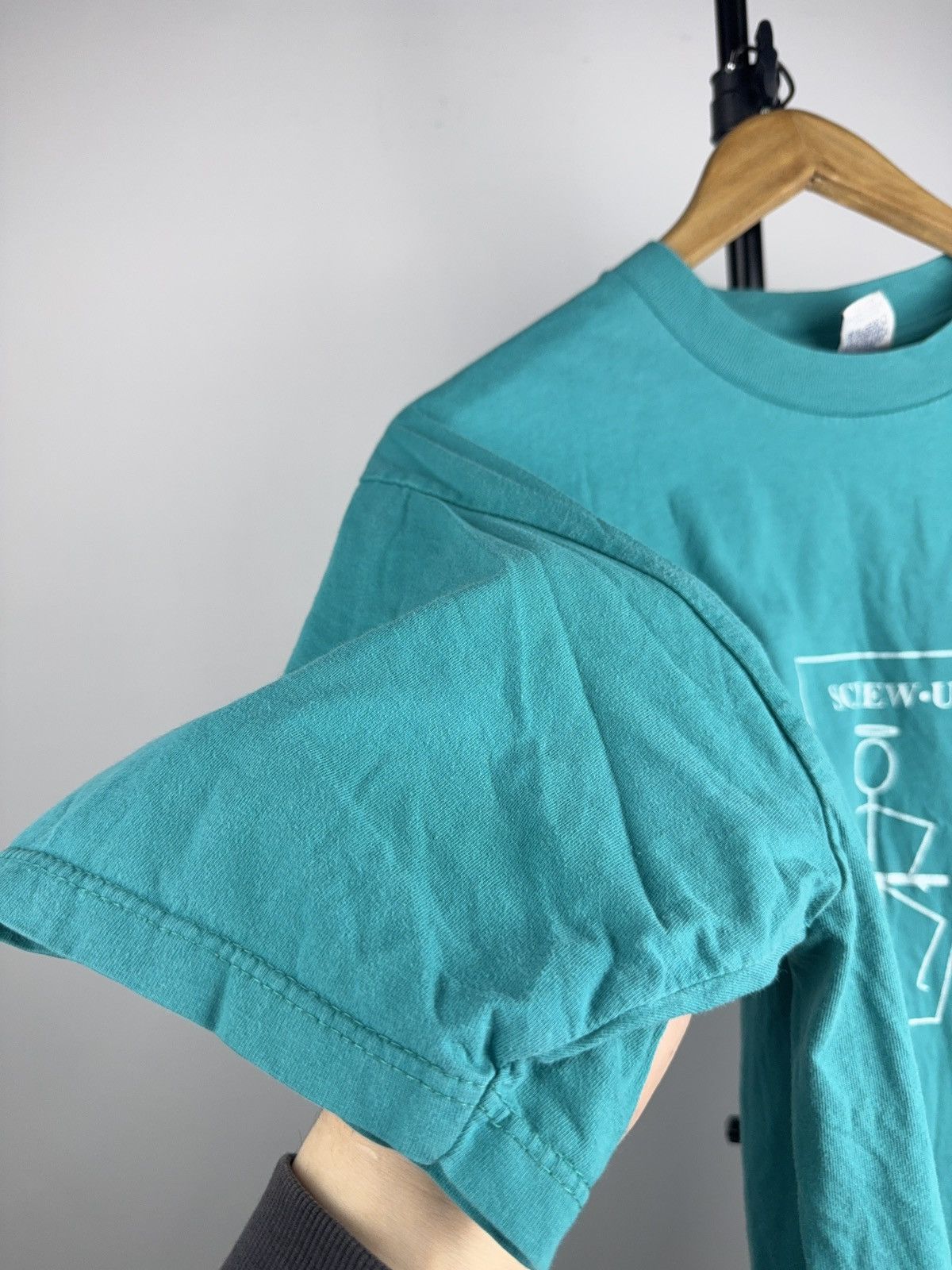 Vintage 90s Retro SCREW U Graphic Tee Y2K Edgy Ironic Stick Figure Size US L / EU 52-54 / 3 - 3 Thumbnail