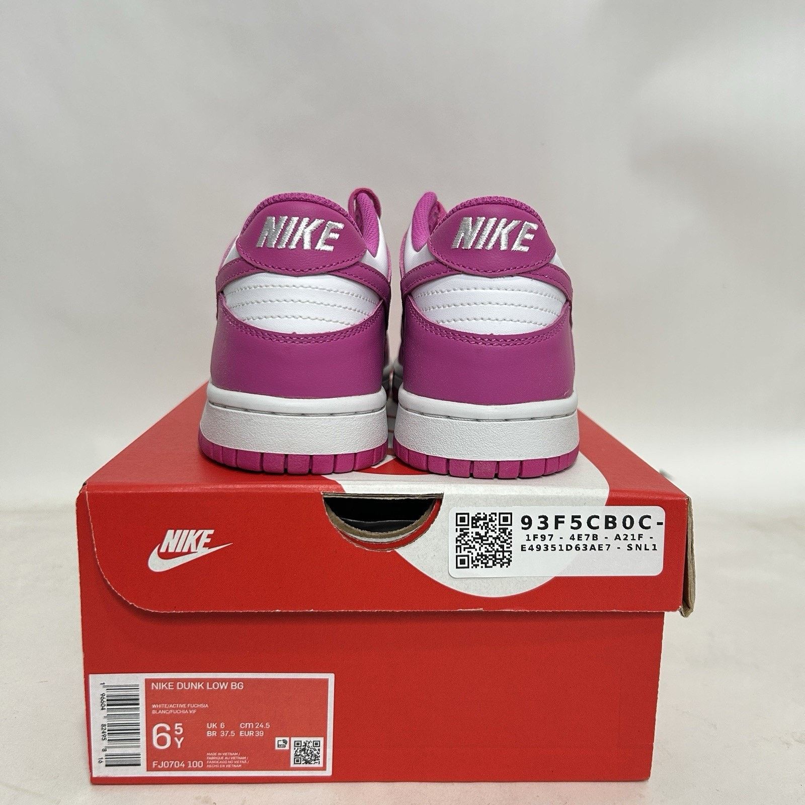 Nike Nike Dunk Low BG “White Active Fuchsia” Size US 8 / IT 38 - 4 Thumbnail