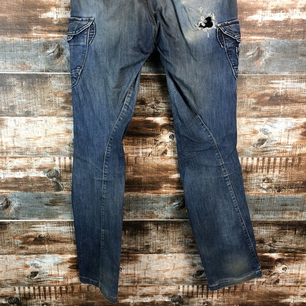 Japanese Brand Even River Blue Distressed ripped Denim Pants #A2150 Size US 30 / EU 46 - 18 Thumbnail