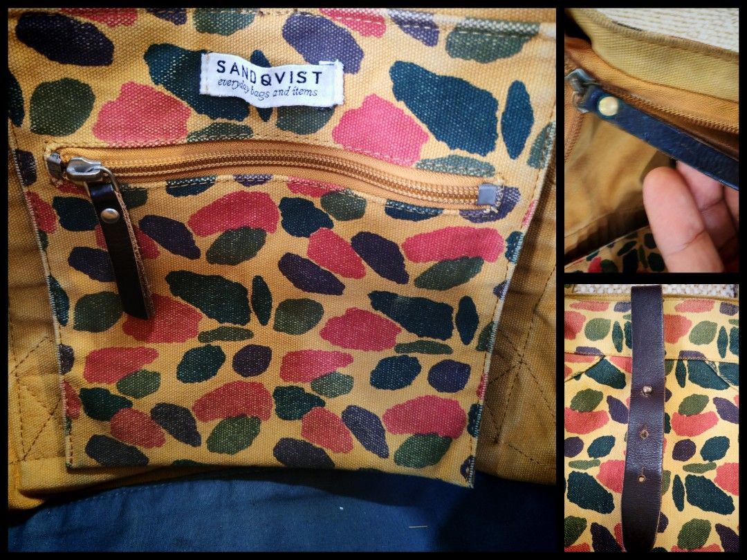 SANDQVIST Sandqvist Camo Tote Bag Canvas Leather Rare Sweden Size ONE SIZE - 10 Thumbnail