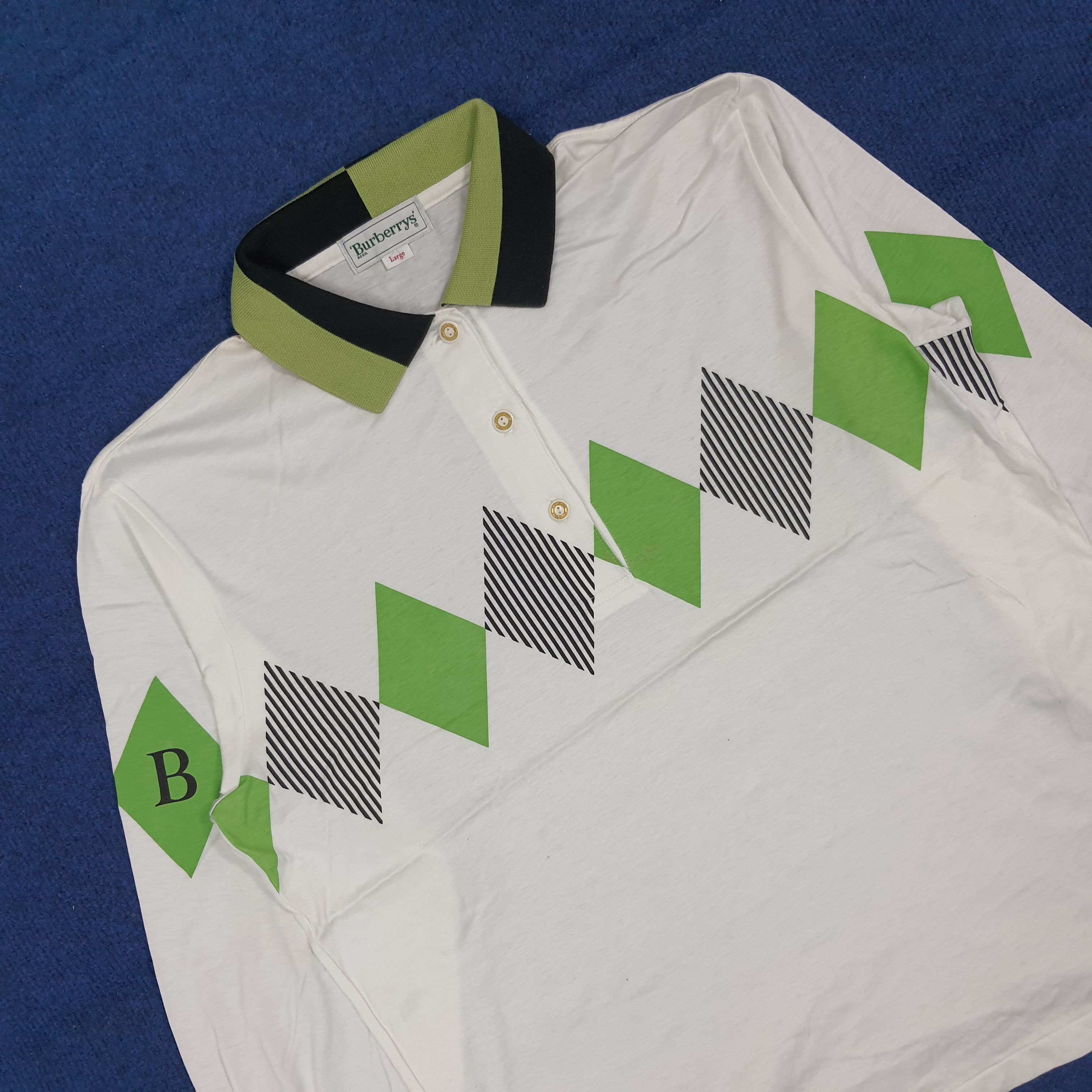 Burberry VINTAGE 90s Burberry's Long Sleeve Polo Shirt C276N72 Size US M / EU 48-50 / 2 - 2 Thumbnail