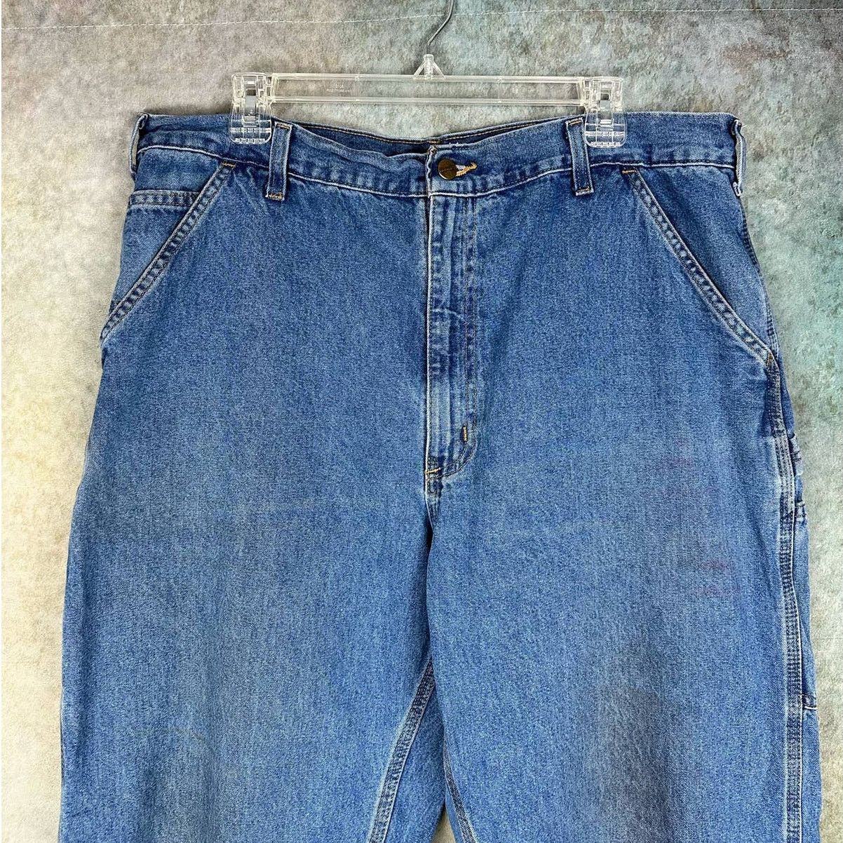 Carhartt × Vintage Vintage 90s Carhartt Carpenter Pants 38 x 34 Blue Work Wear Size US 38 / EU 54 - 4 Thumbnail