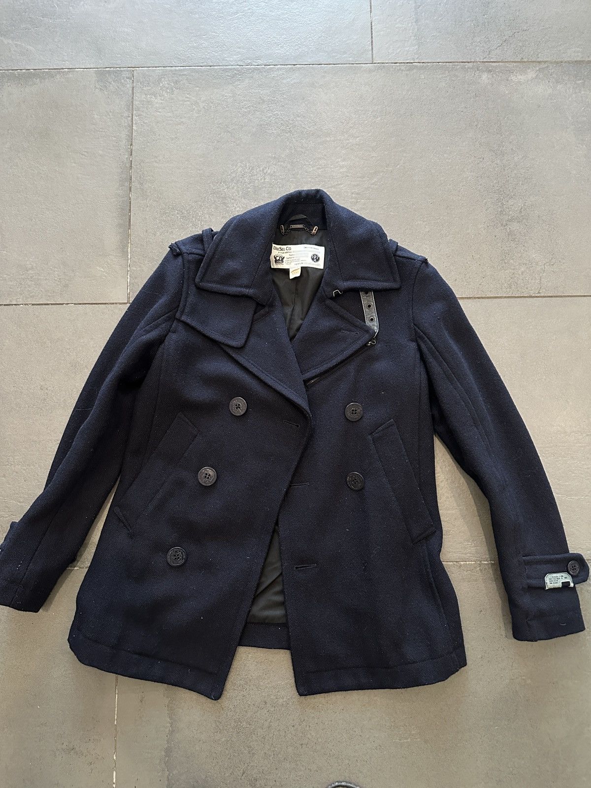 Diesel × Vintage Vintage 90s Diesel Military Style Peacoat Size US S / EU 44-46 / 1 - 1 Thumbnail