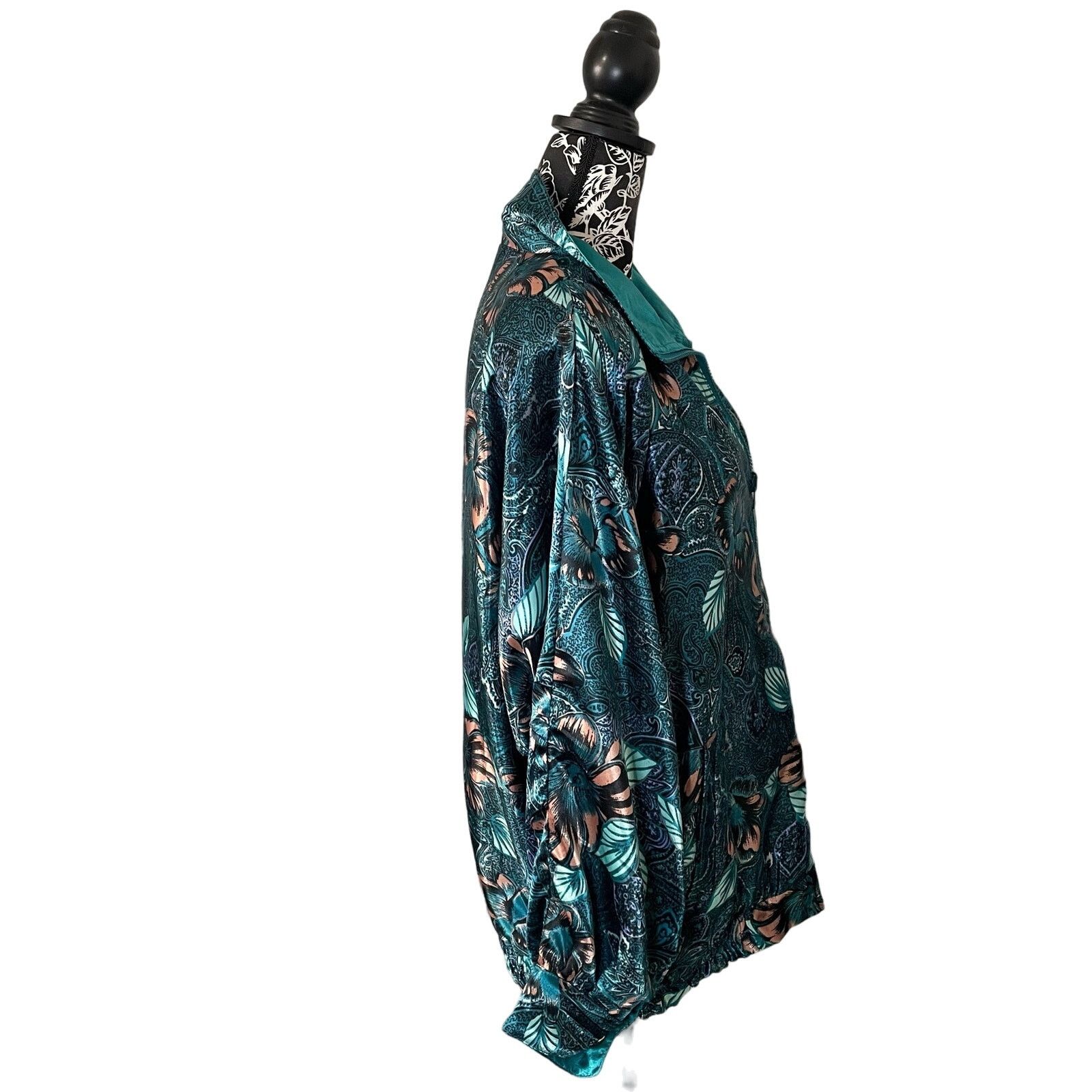 Vintage RAFAEL Reversible Floral Satin Bomber Track Jacket Medium Size US M / EU 48-50 / 2 - 7 Thumbnail