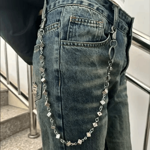 Jewelry Vintage Punk Dice Gothic Wallet Chain Pant Waist Size ONE SIZE - 2 Thumbnail