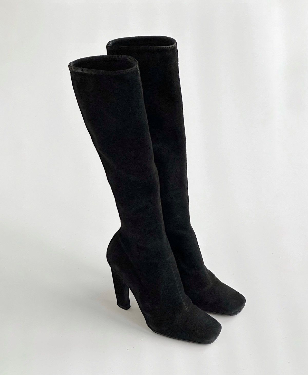 Sz36 Prada Suede Stretch Sock Boots Shoes Vintage Miu Miu in Black, Women's