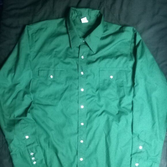 Other Vintage Malco Modes Pearl Snap Western Shirt Green Size US XXL / EU 58 / 5 - 2 Thumbnail