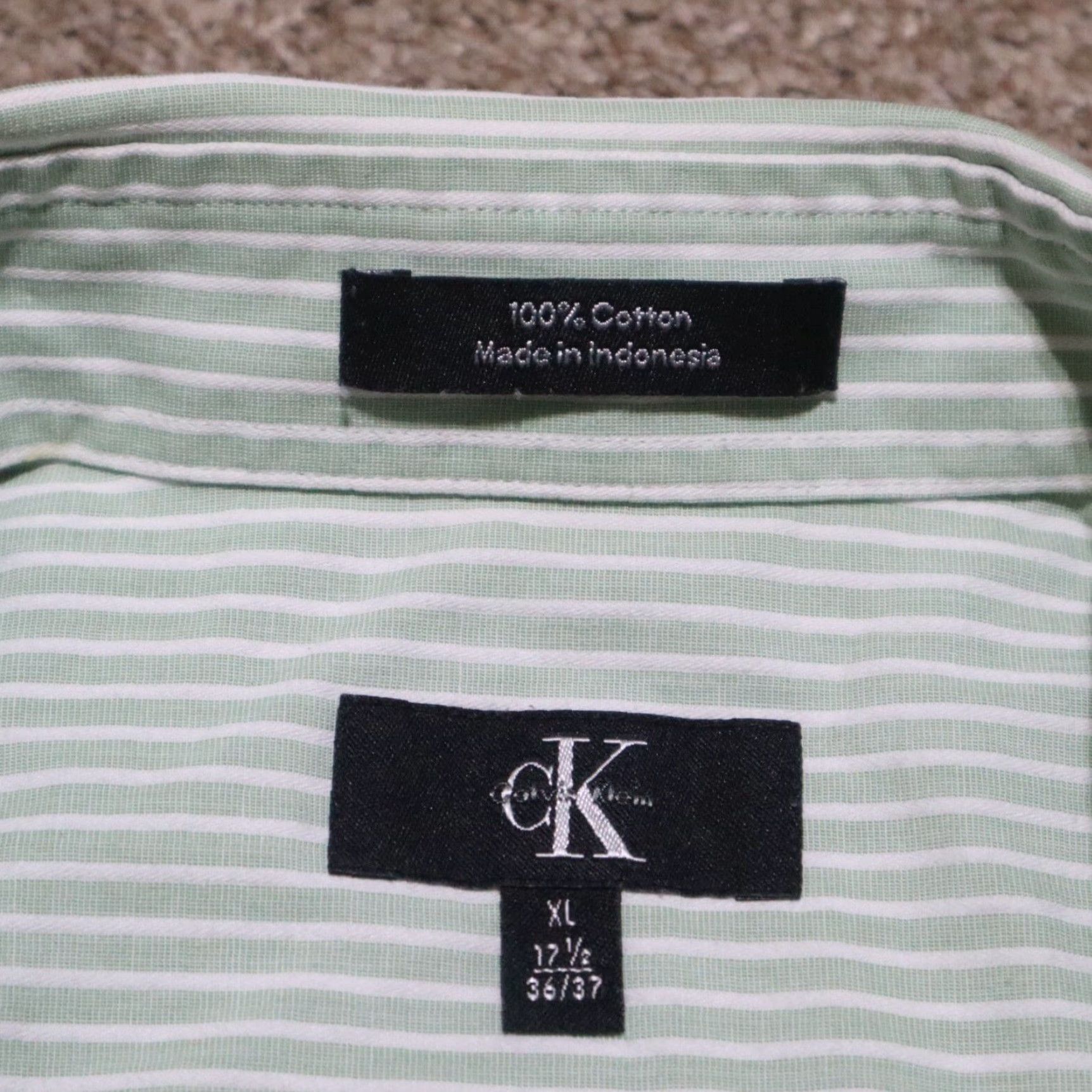 Calvin Klein VINTAGE Calvin Klein Shirt Long Sleeve Button Up Adult Men's Size 17.5 Gray Striped Casual Size US XL / EU 56 / 4 - 3 Thumbnail