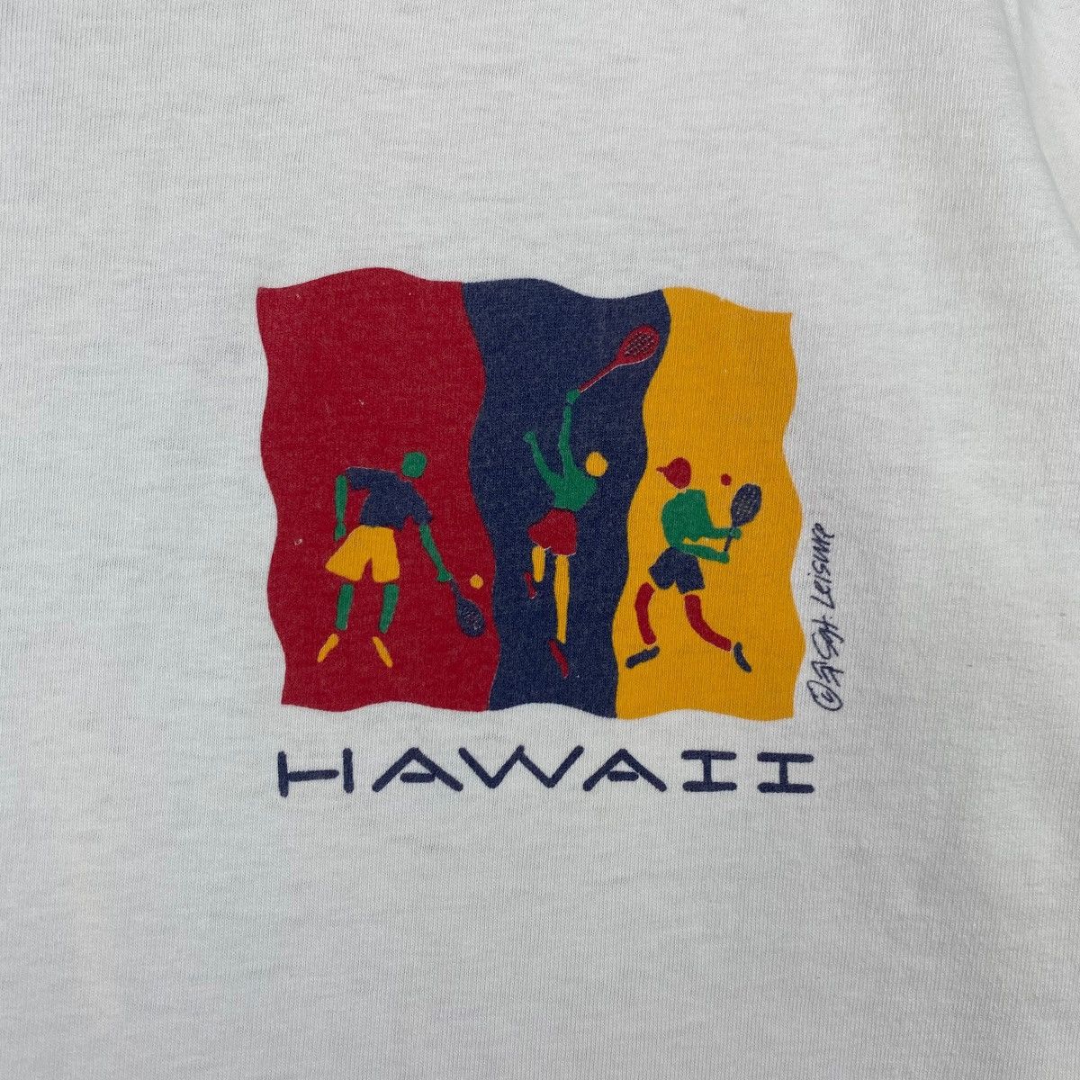Vintage Vintage 90’ SGT. LEISURE HAWAII Tennis Made In USA Tee Shirt Size L / US 10 / IT 46 - 5 Thumbnail