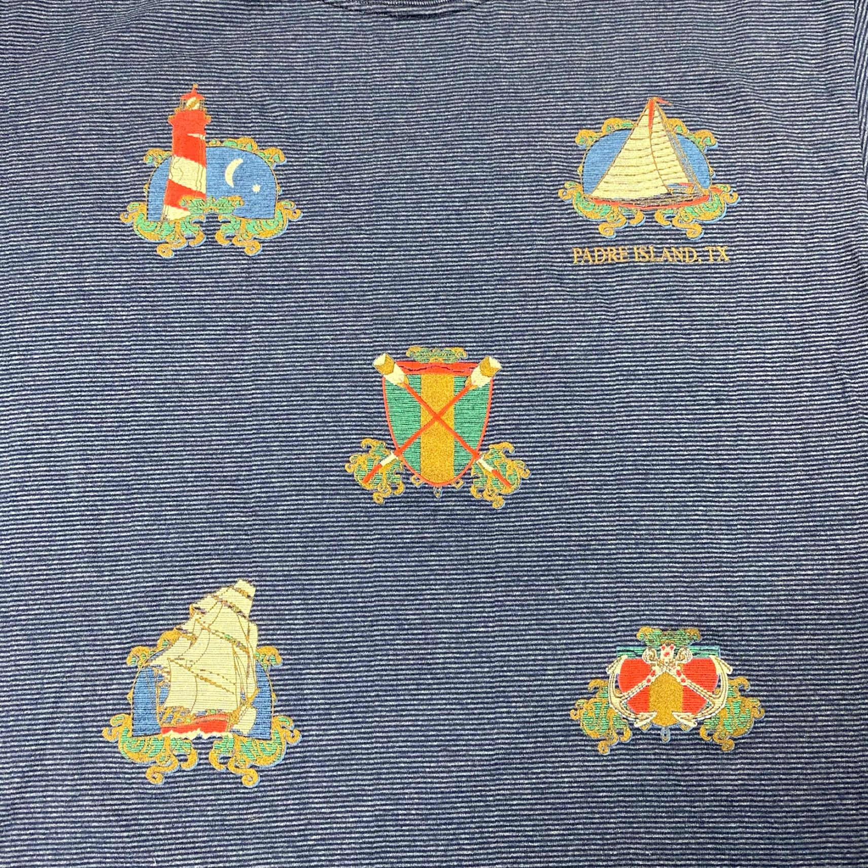 Nautica VINTAGE Padre Island TX TEXAS PUFFY T SHIRT SINGLE STITCH XL BLUE MEN T-Shirt Nautical 90s Logo Size US XL / EU 56 / 4 - 3 Thumbnail