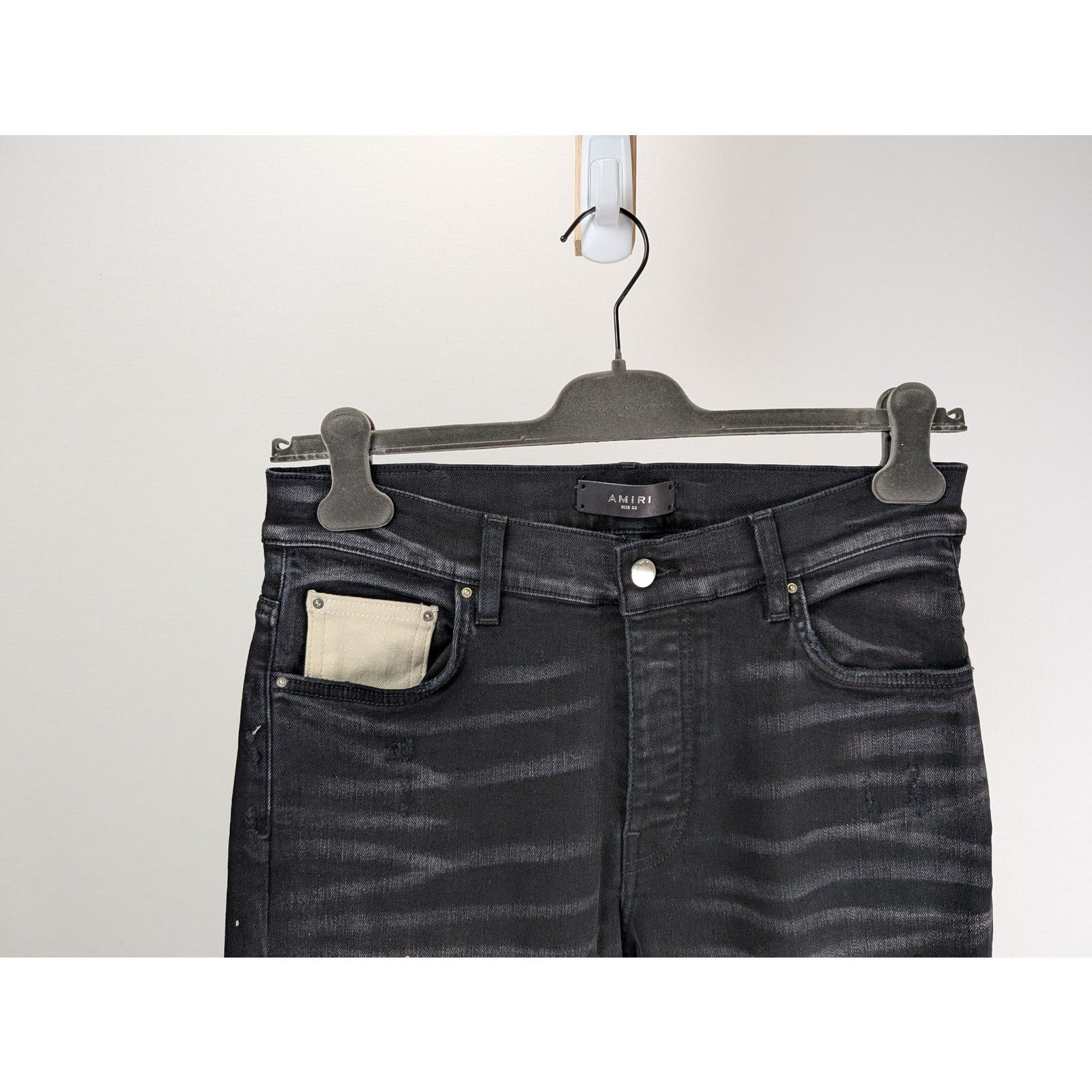 Amiri o1rshd1 Wes Lang Reaper Logo Jean in Aged Black Size US 33 - 3 Thumbnail