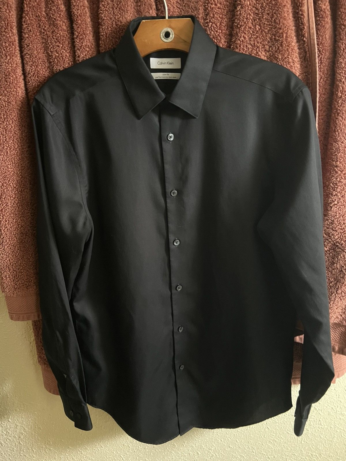 Calvin Klein Slim Fit Performance Non-Iron Shirt Size US XS / EU 42 / 0 - 1 Thumbnail