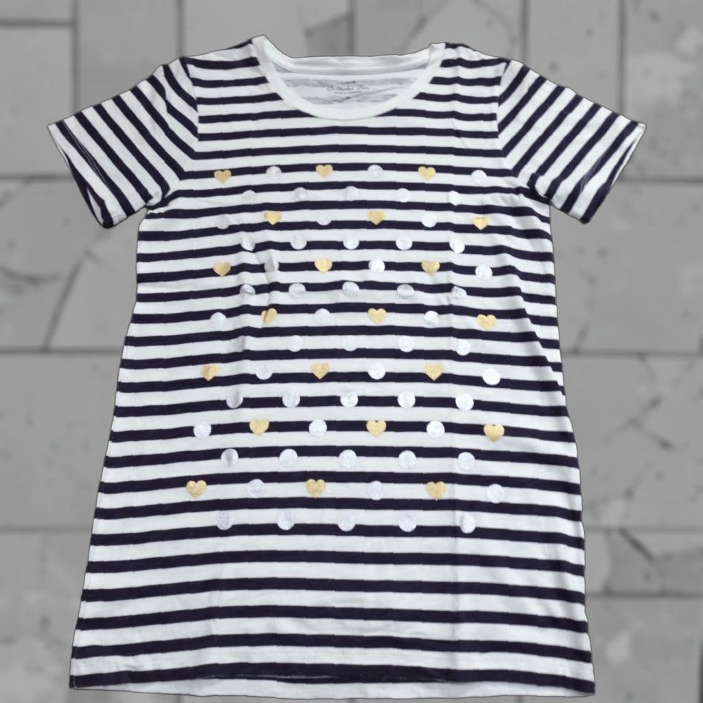 J.Crew J.Crew Womens Shirt XS Blue Crewneck Breton Stripe T-Shirt Short Sleeve Cotton Size XS / US 0-2 / IT 36-38 - 1 Thumbnail