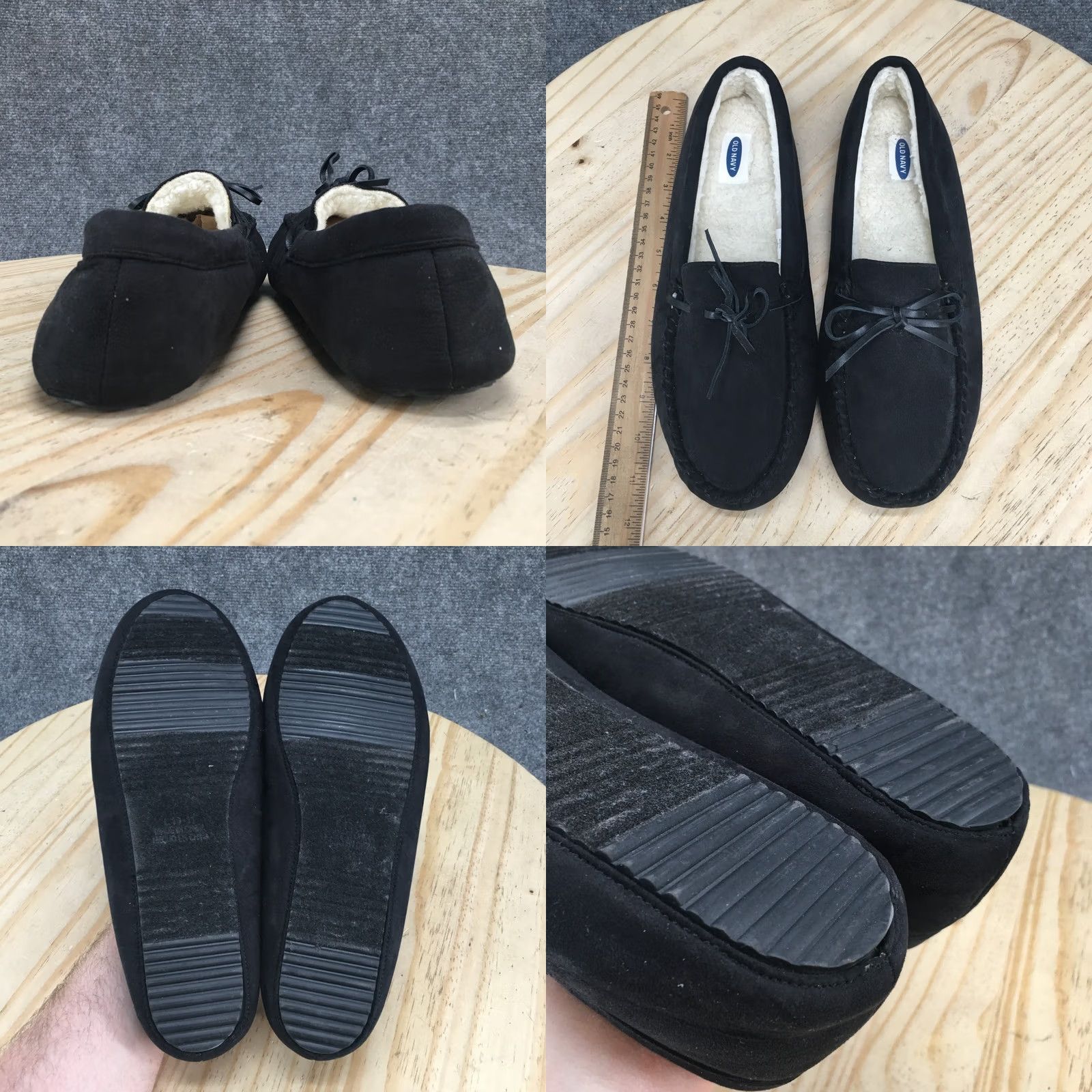 Old Navy Old Navy Slippers Womens 10-11 Casual Slip On Lined Moccasins Flats Black Size US 10 / IT 40 - 8 Thumbnail