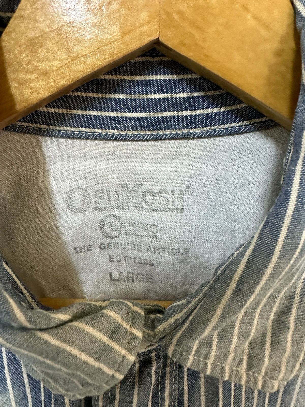 Oshkosh × Vintage oshkosh hickory stripes selvedge shirts Size US L / EU 52-54 / 3 - 6 Thumbnail