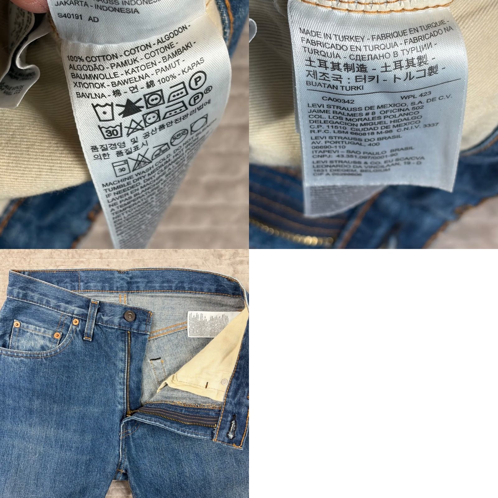 Levi's Levi's 505 Regular Fit Selvedge Denim Jeans Medium Wash W27 Mens Regular Jeans Size US 27 - 9 Thumbnail