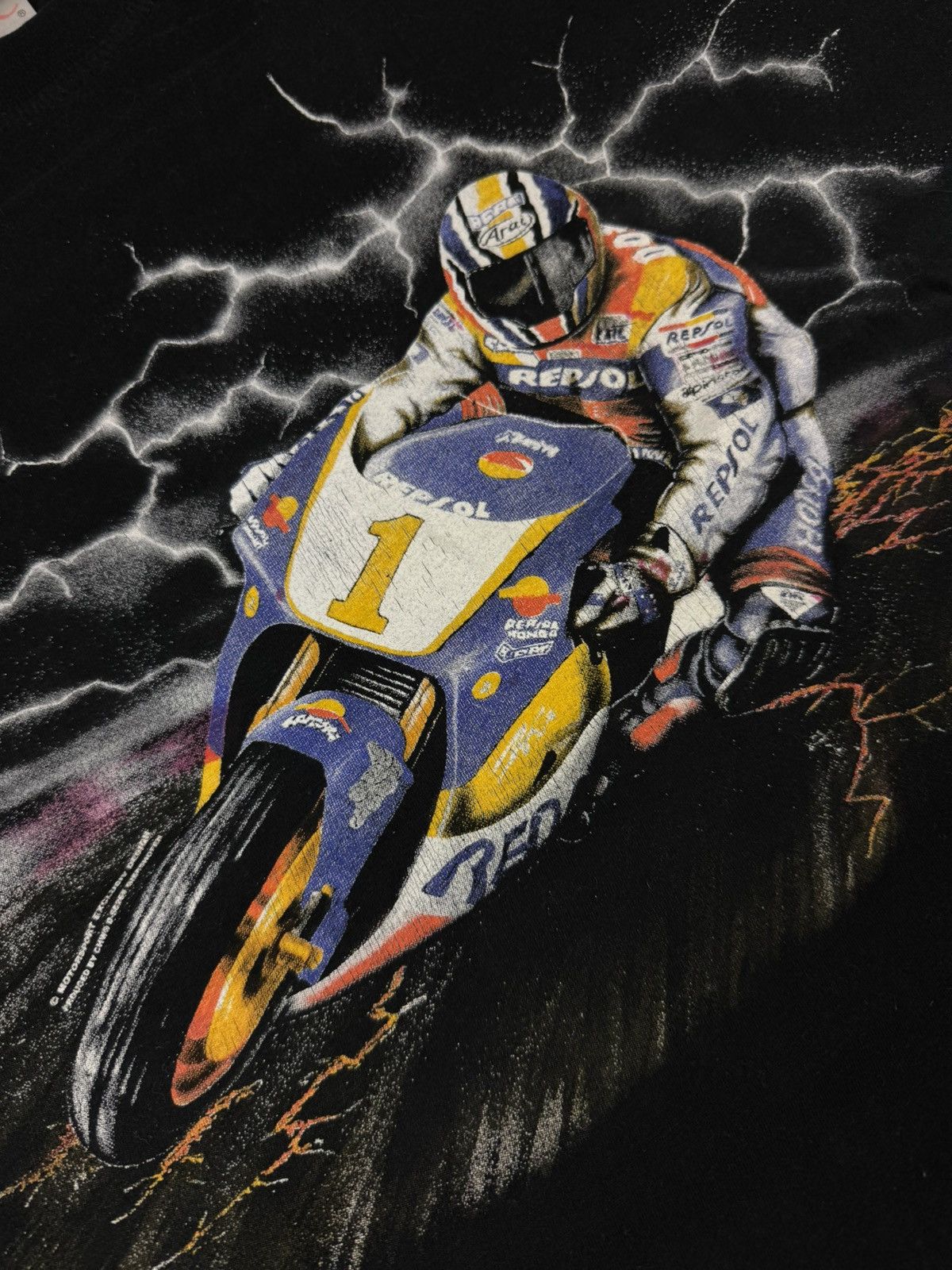 Vintage Vintage 90s Repsol motorcycle motogp racing graohic tee Size US L / EU 52-54 / 3 - 5 Thumbnail