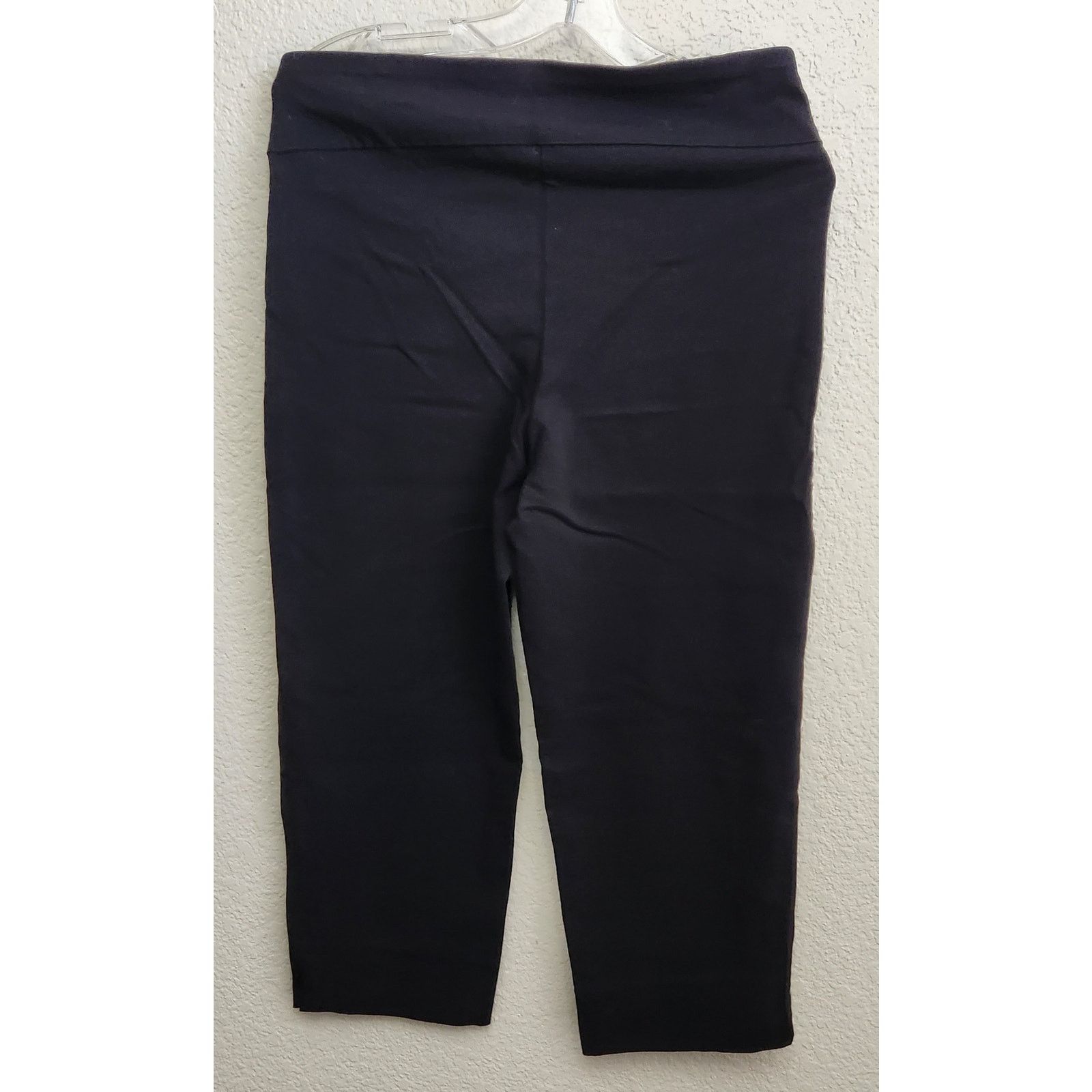 Other Larry Levine Black Flat Front Pull On Cropped Pants Medium Size 30" / US 8 / IT 44 - 3 Thumbnail