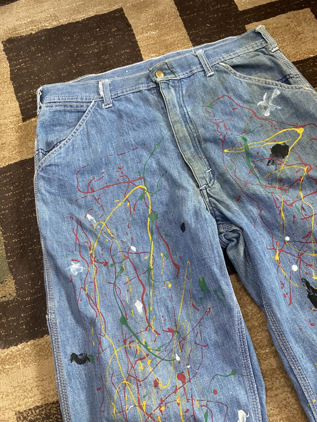 If Six Was Nine × Lee × Vintage Vintage Lee Paint Splatter Carpenter Denim Size US 34 / EU 50 - 3 Thumbnail