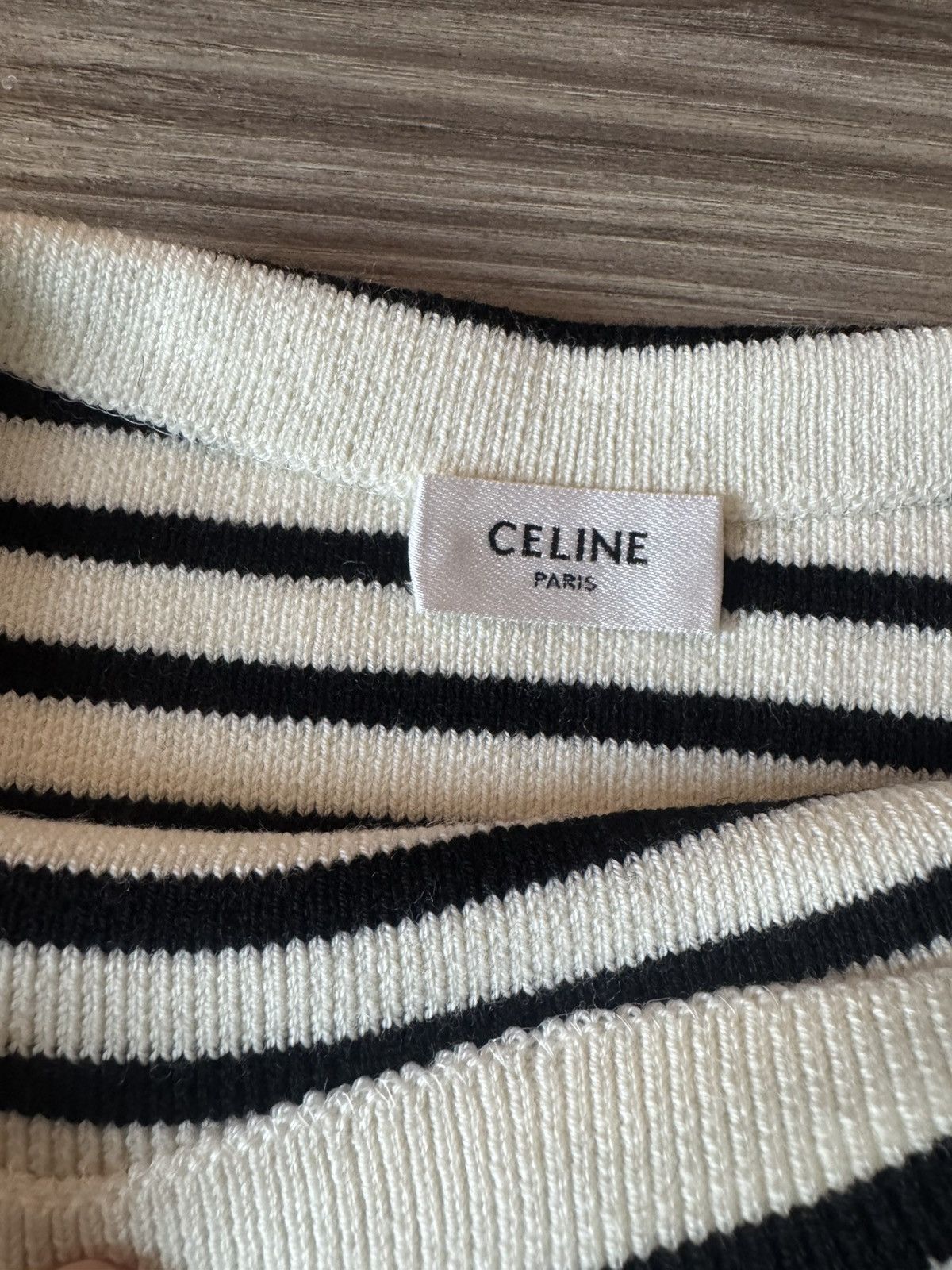 Celine CELINE Boatneck Sweater in Striped Knit Size US XL / EU 56 / 4 - 5 Thumbnail