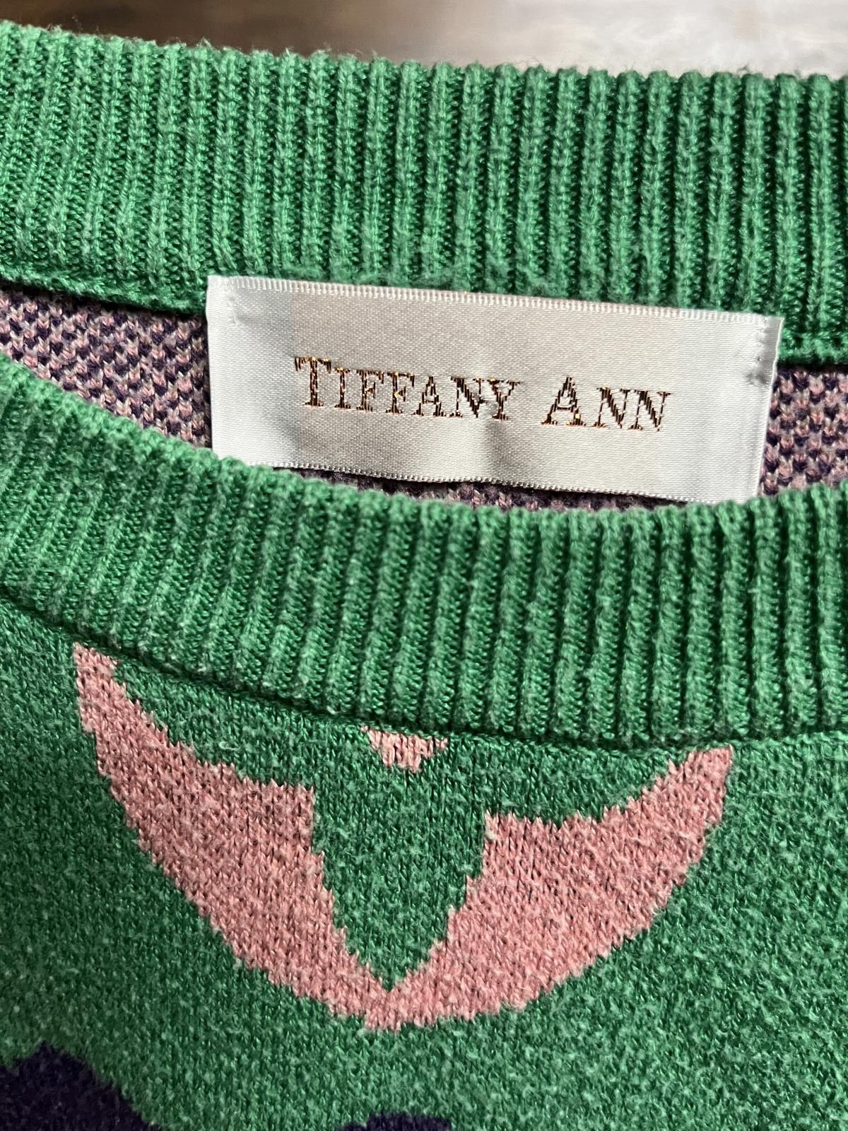 Designer Comfy Granny Sweater - Color Blocking Tiffany Ann Size M / US 6-8 / IT 42-44 - 3 Thumbnail