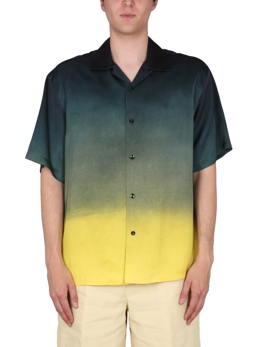 Jil Sander o1y1124 Short Sleeves Printed Viscose Shirt in Multicolor Size US M / EU 48-50 / 2 - 1 Thumbnail