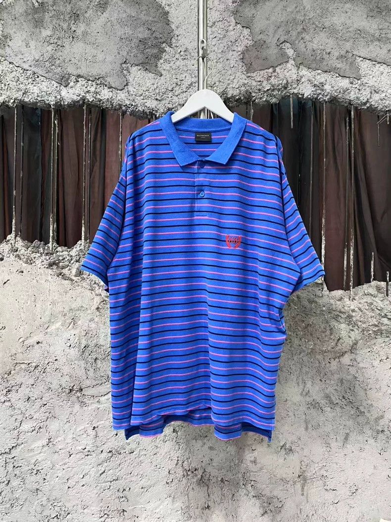 Balenciaga Wheat-ear striped polo short sleeve
