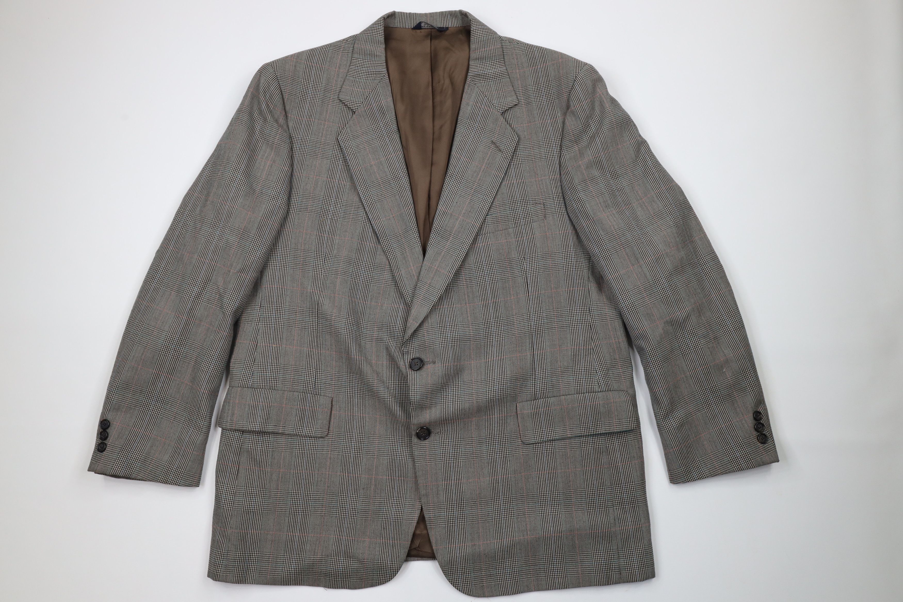 Vintage Vintage 70s Streetwear 2 Piece Wool Suit Houndstooth Size 46R - 2 Thumbnail