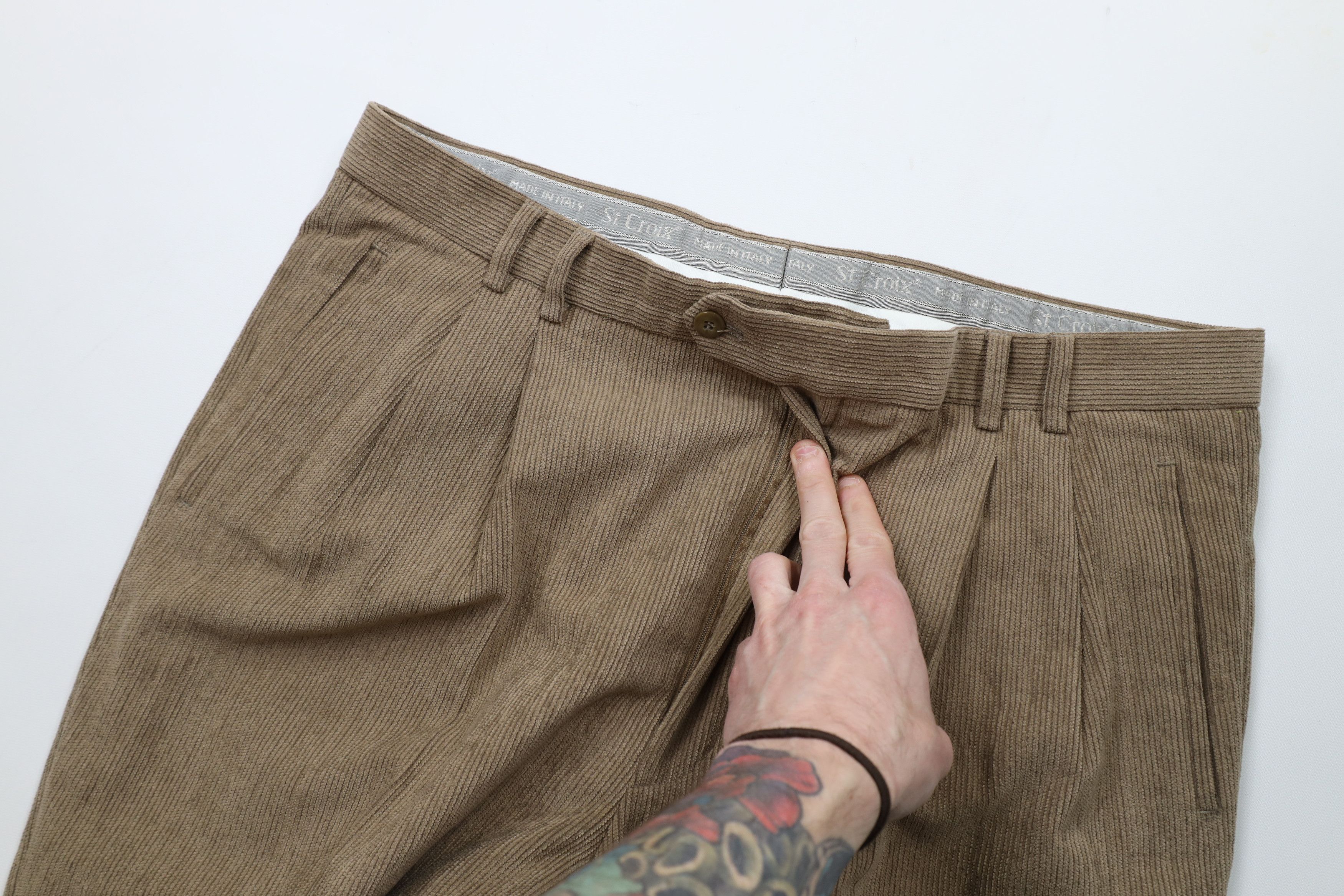 St. Croix × Vintage Vintage 90s St Croix Wide Leg Wool Blend Corduroy Pants Size US 38 / EU 54 - 6 Thumbnail