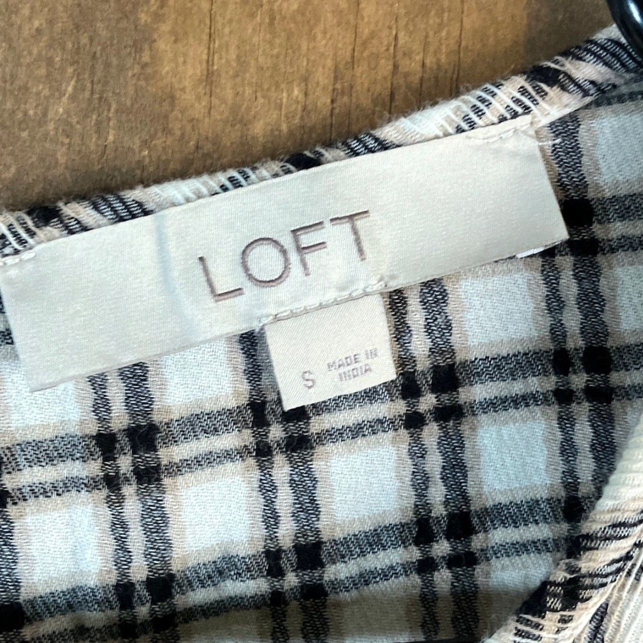 Loft LOFT Womens Blouse White Multicolor Plaid Ruffle Long Sleeve 100% Cotton Small Size S / US 4 / IT 40 - 6 Thumbnail
