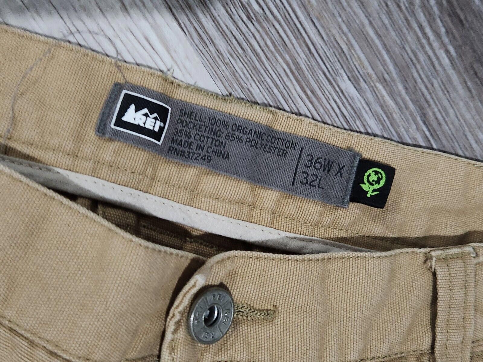 Rei REI Khaki Pants 36 X 32 Hiking Cargo Organic Cotton Size US 36 / EU 52 - 4 Thumbnail