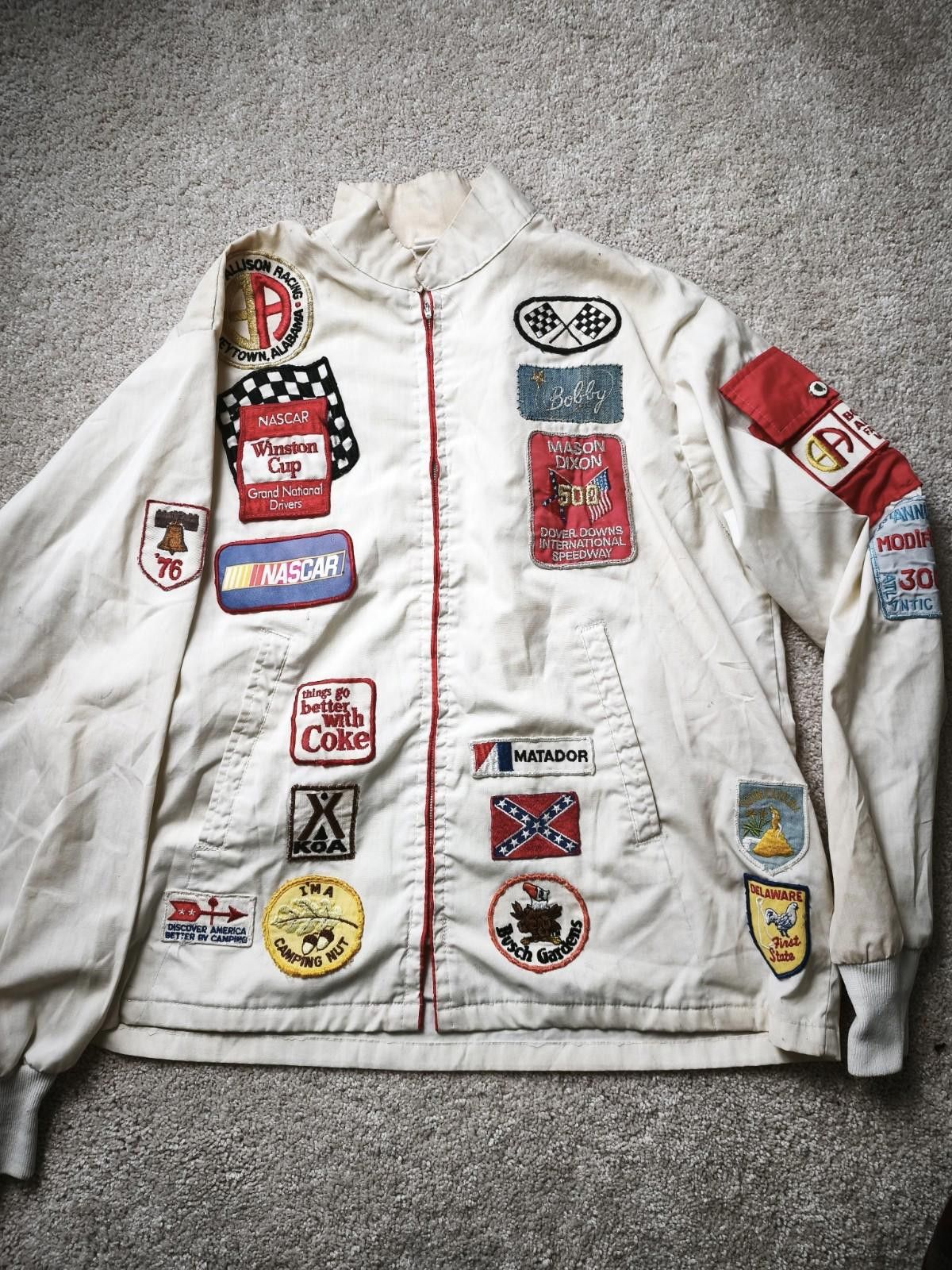 Other Nascar Bobby Allison Jacket Patches M Medium Cream White Size ONE SIZE - 1 Thumbnail