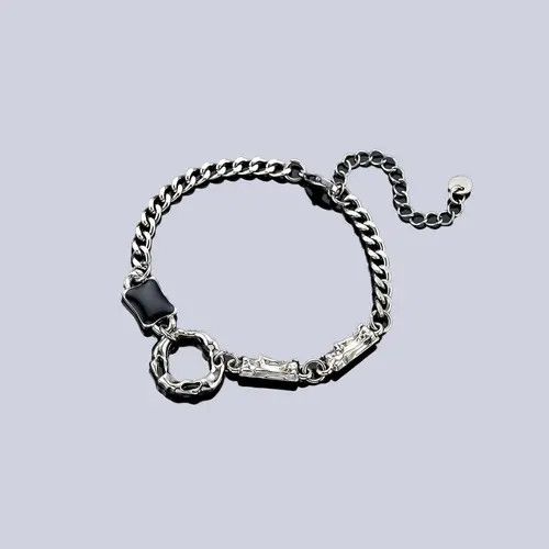 Jewelry Silver Chain Link Bracelet with Black Accent, Adjustable Size ONE SIZE - 3 Thumbnail